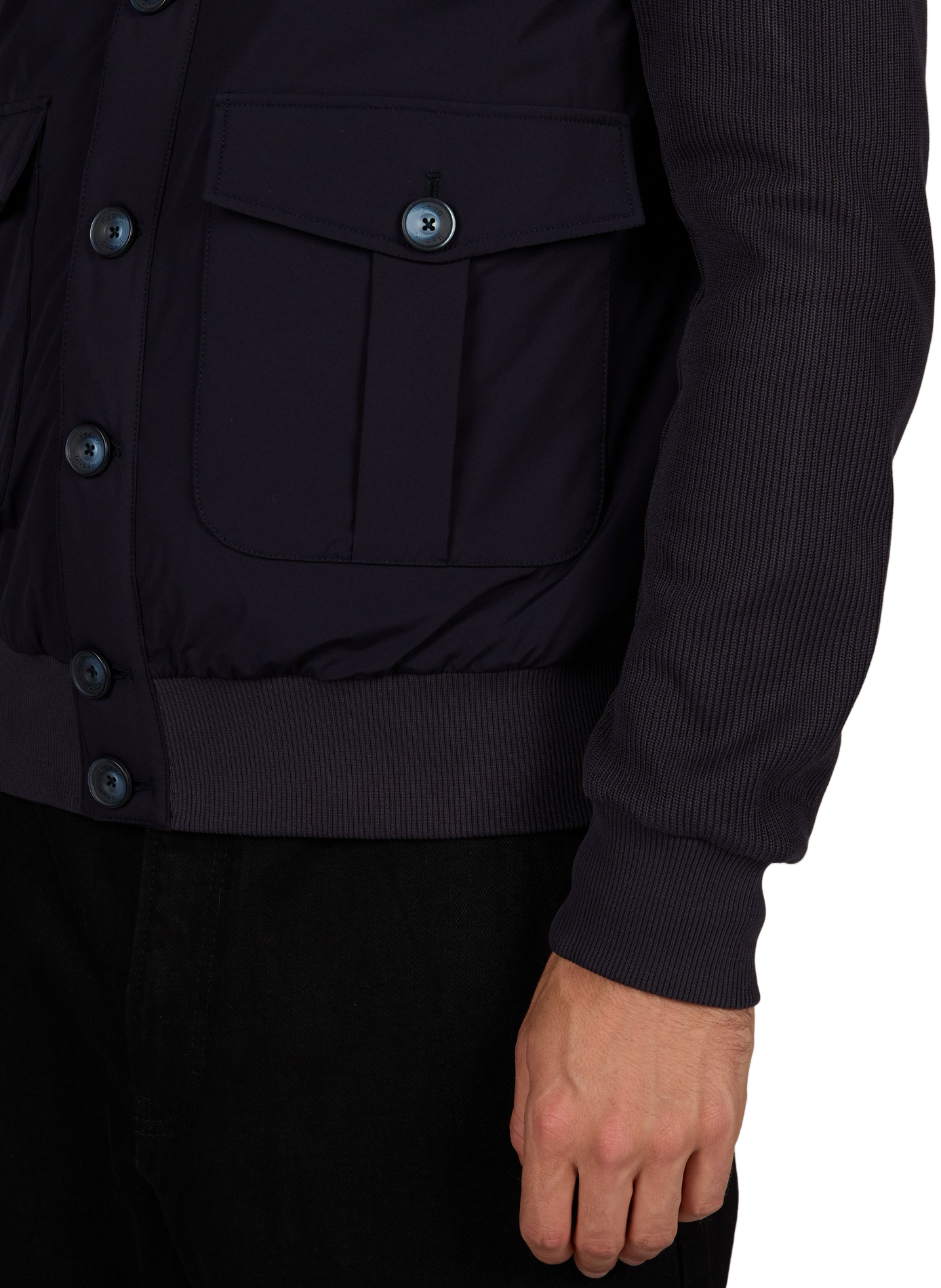 Buttoned high-neck jacket HERNO Blue