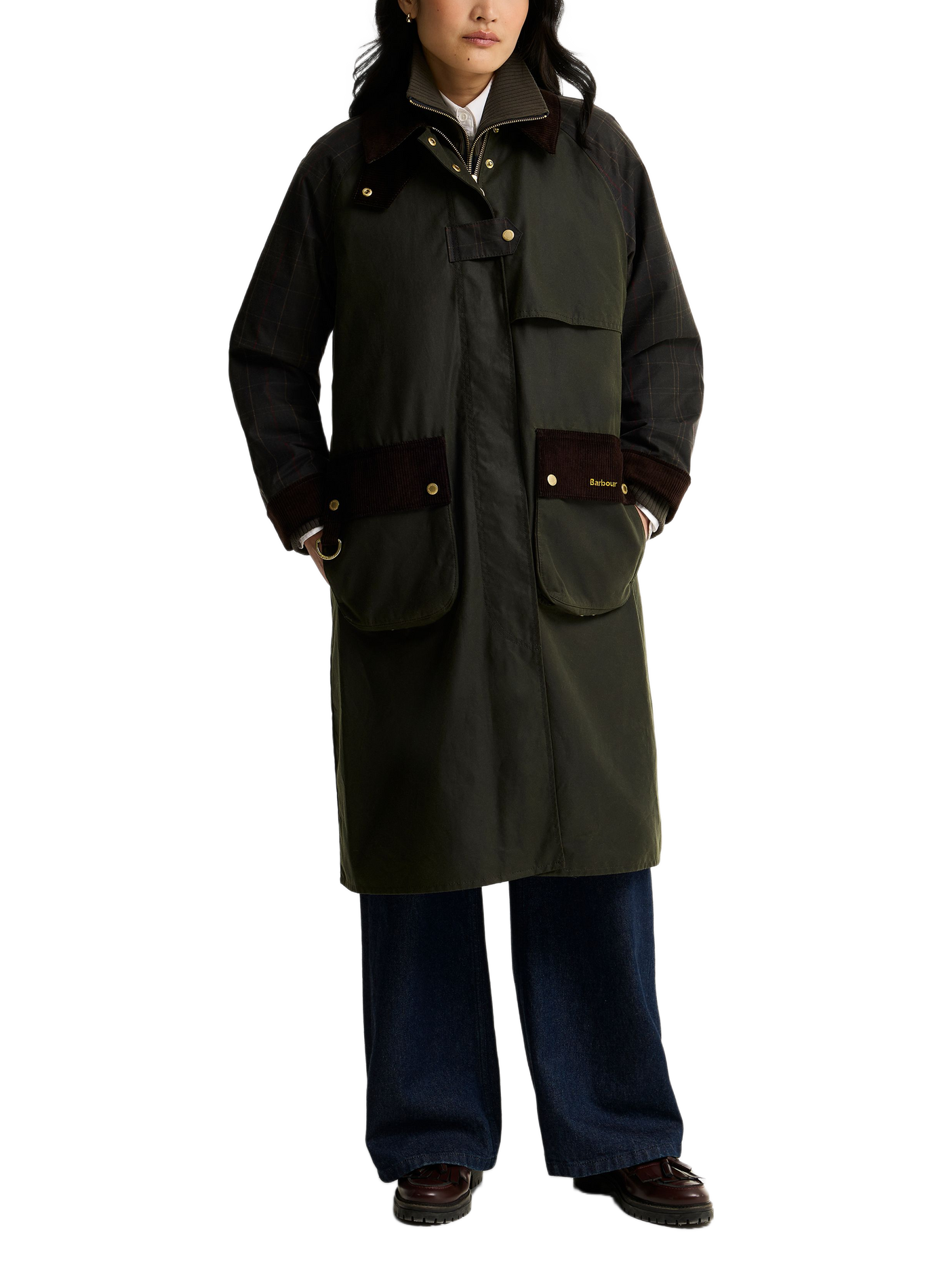 Kirklees long cotton jacket BARBOUR Khaki