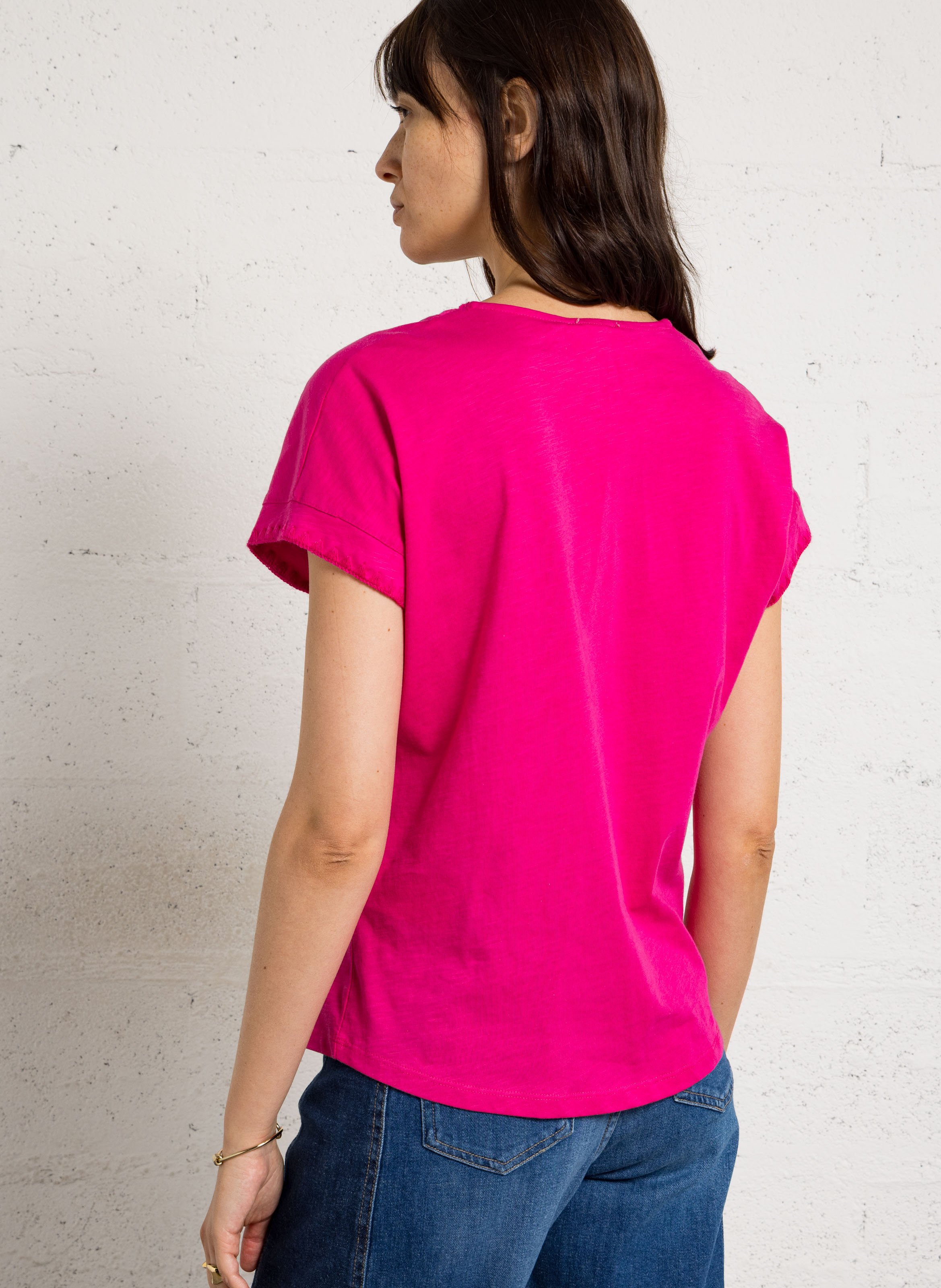 Tee-shirt droit en coton trystan MAISON 123 Rose