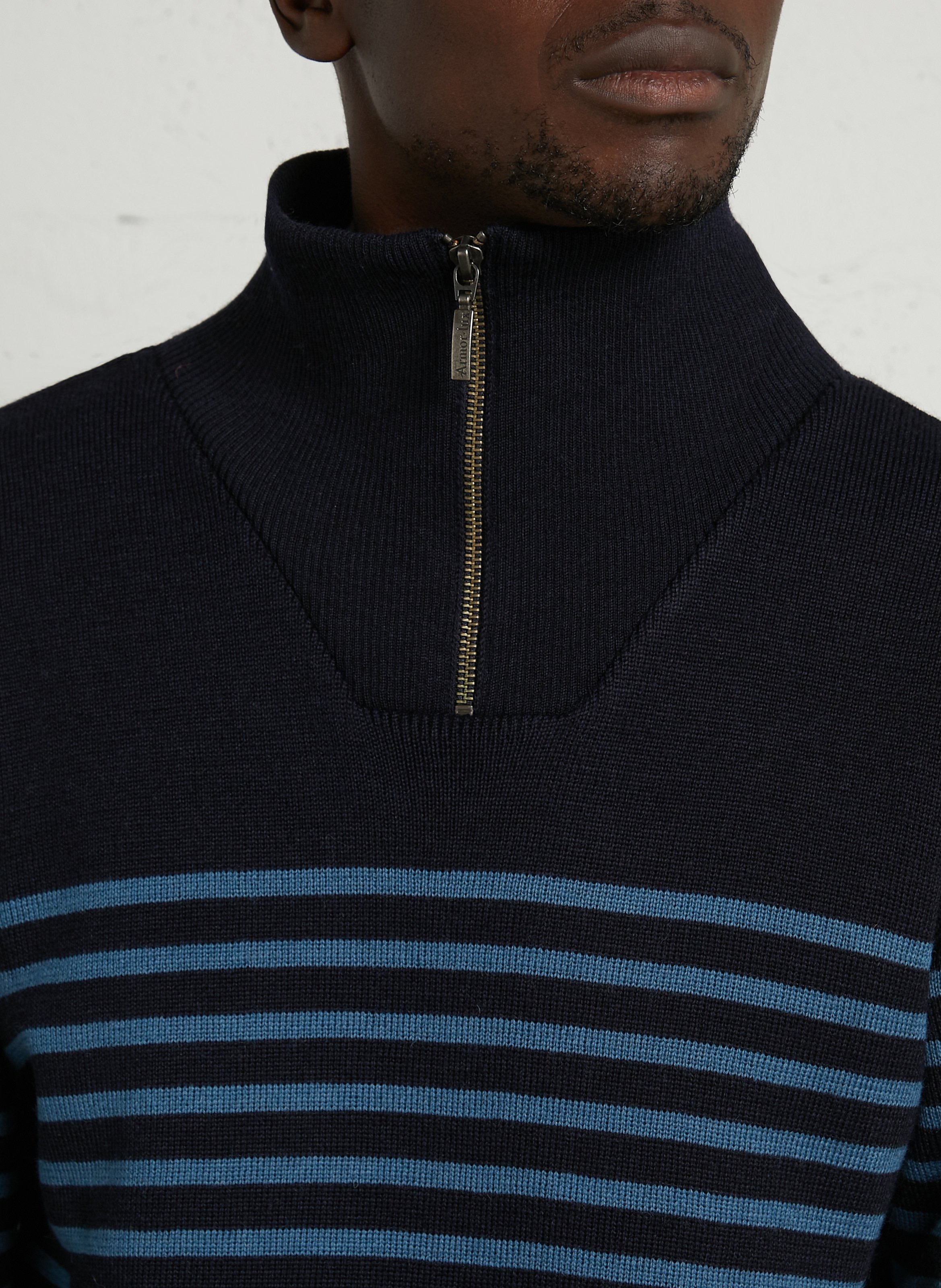 Pull marinière ajusté en laine ARMOR-LUX Bleu