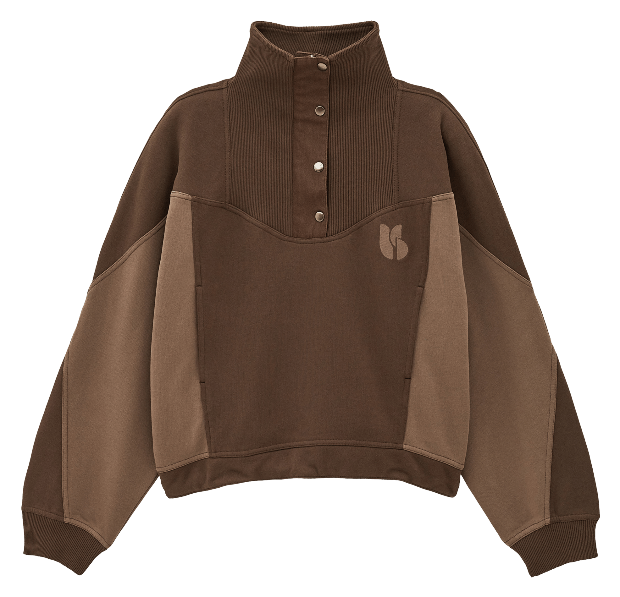 Sweat ample col montant boutonné jessy BA&SH Marron