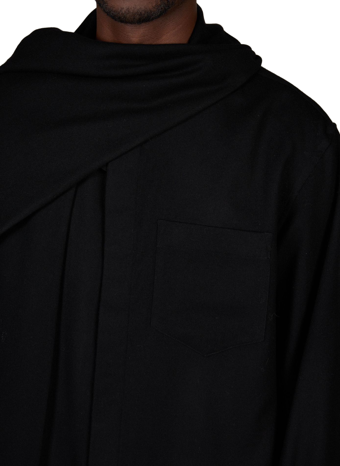 Wool blouse with lavallière collar ALAINPAUL Black