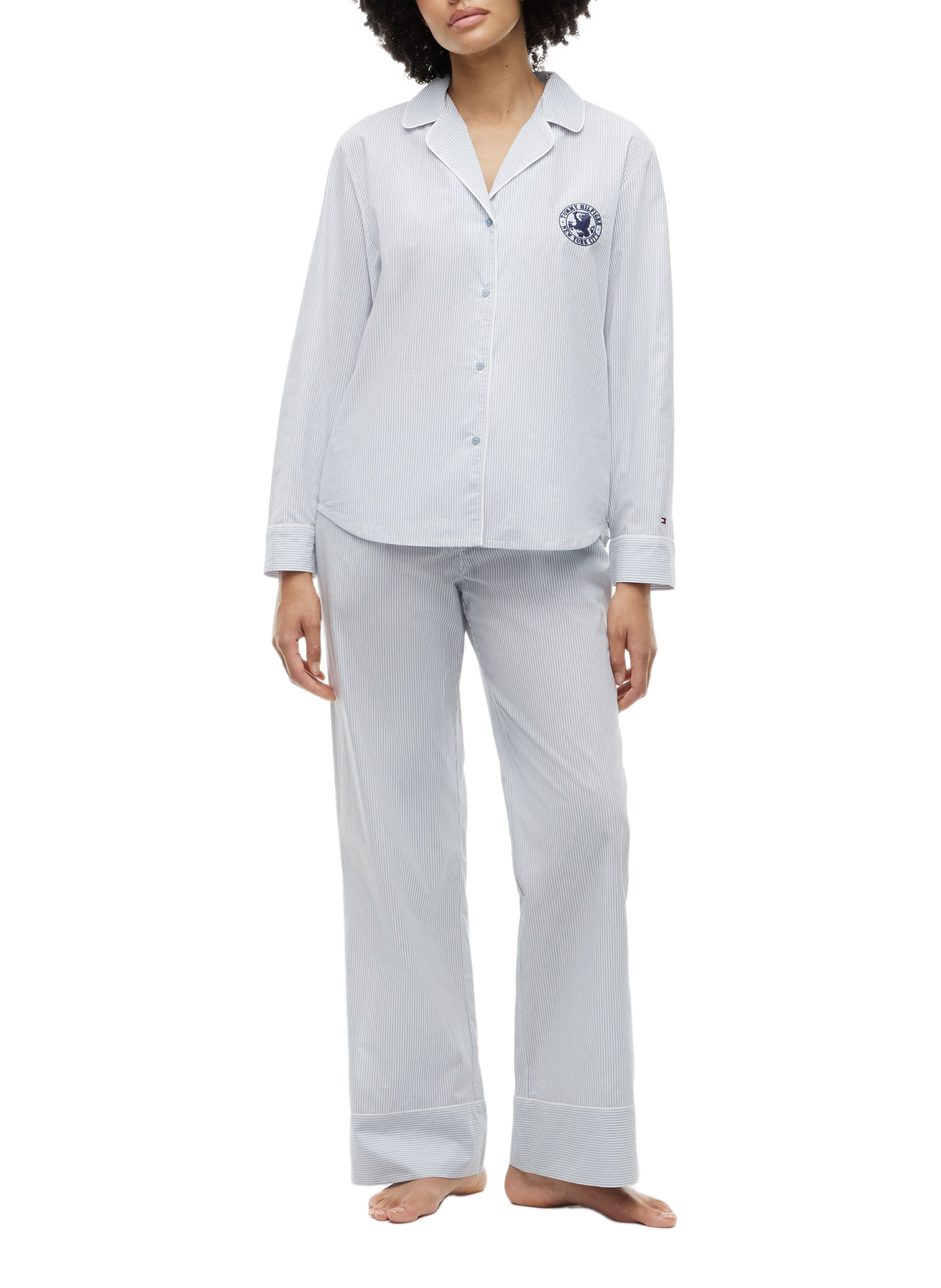 Chemise de pyjama en popeline TOMMY HILFIGER Gris