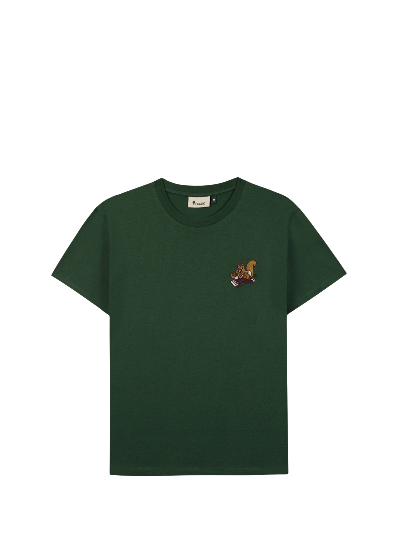 Geborduurd Arcy T-shirt van katoen FAGUO Groen
