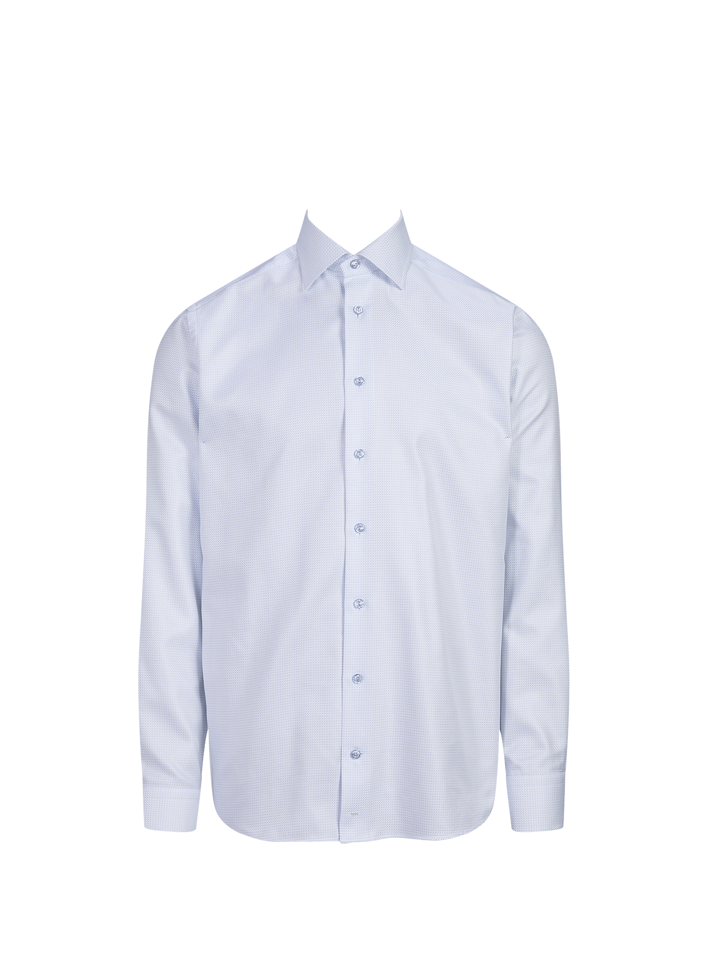 Camisa recta de algodón con cuello clásico y motivo estampado ETON Azul