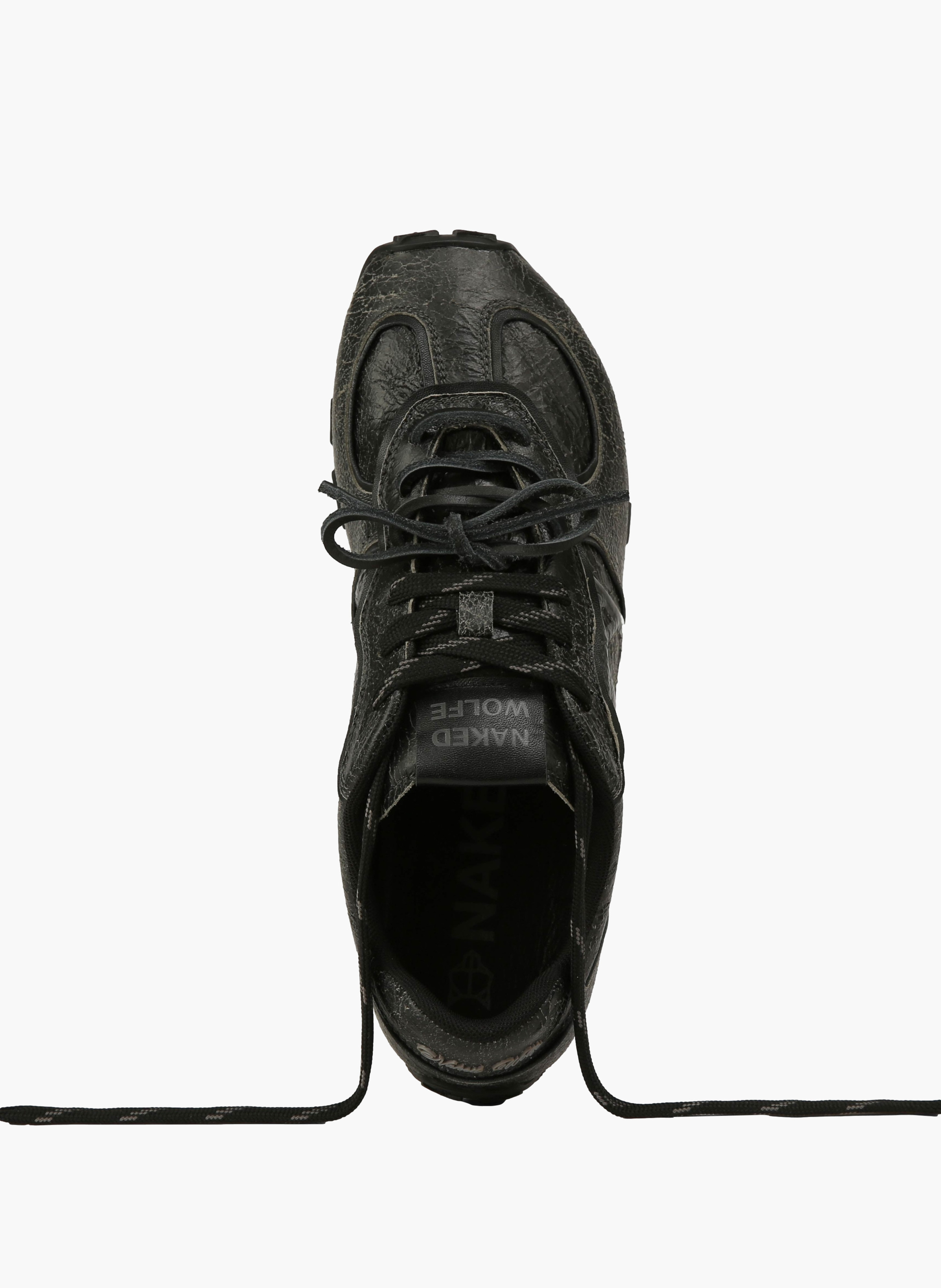 Baskets lightning en cuir vieilli NAKED WOLFE Gris