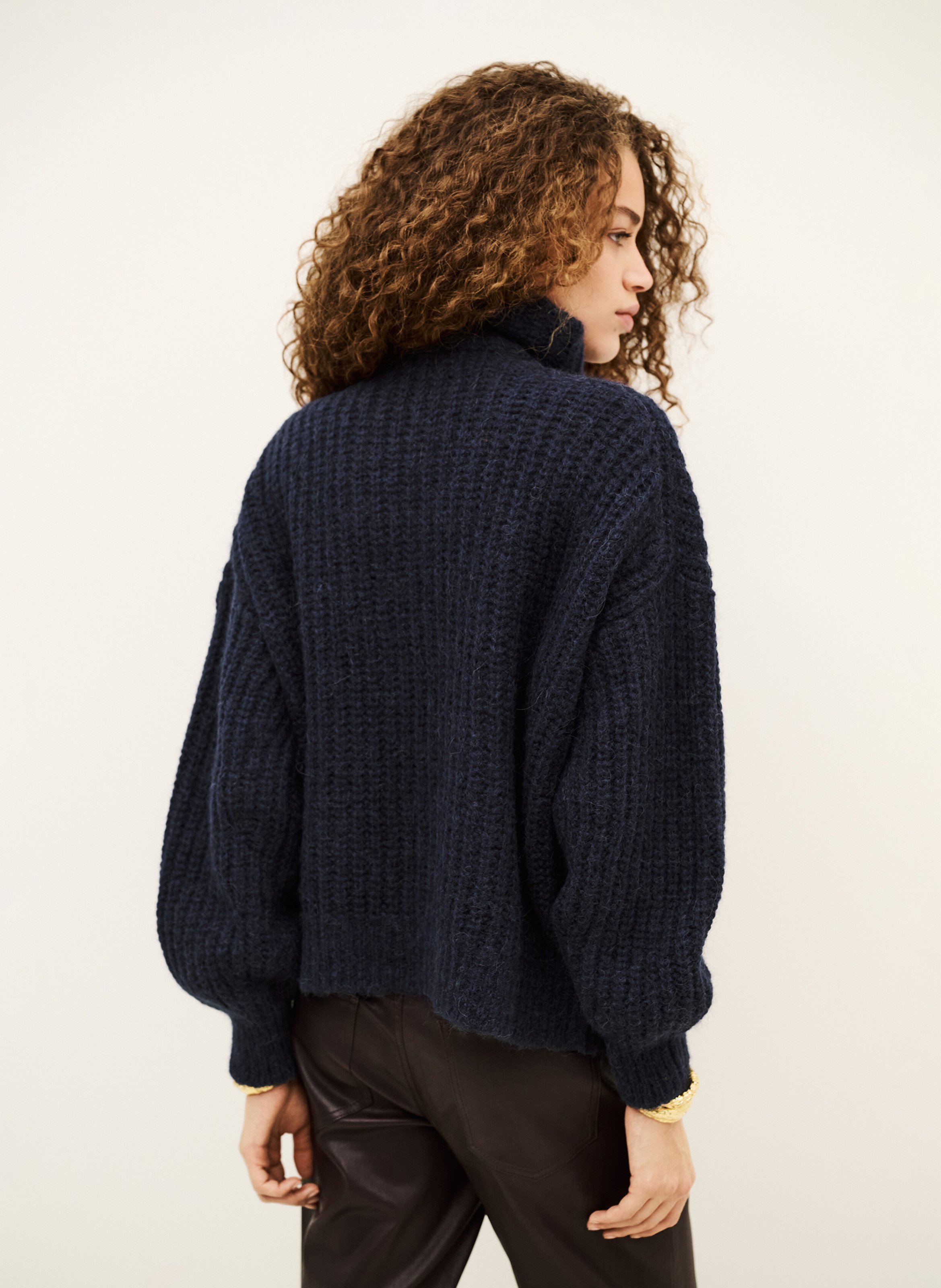 Cardigan ample en laine mélangée belwane BA&SH Bleu