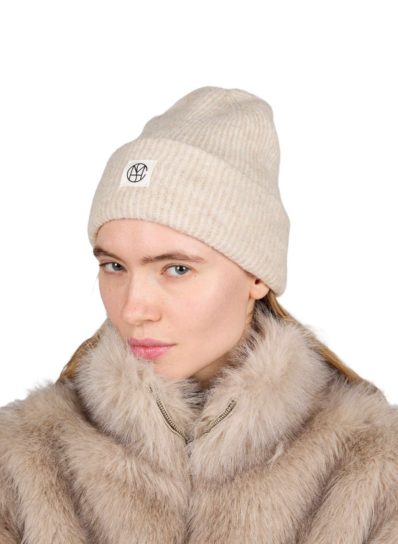 Bonnet Icon Beanie Key à revers uni MSCH Beige
