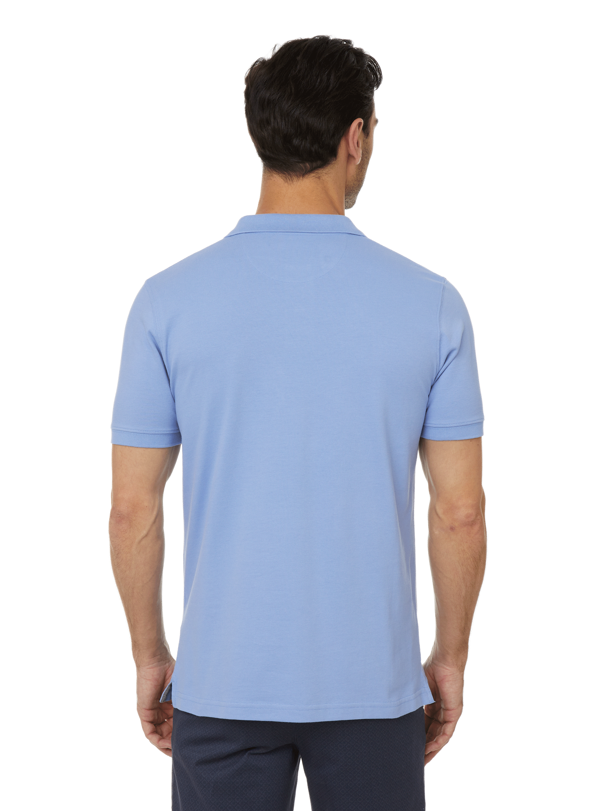 Plain cotton piqué polo shirt EDEN PARK Blue