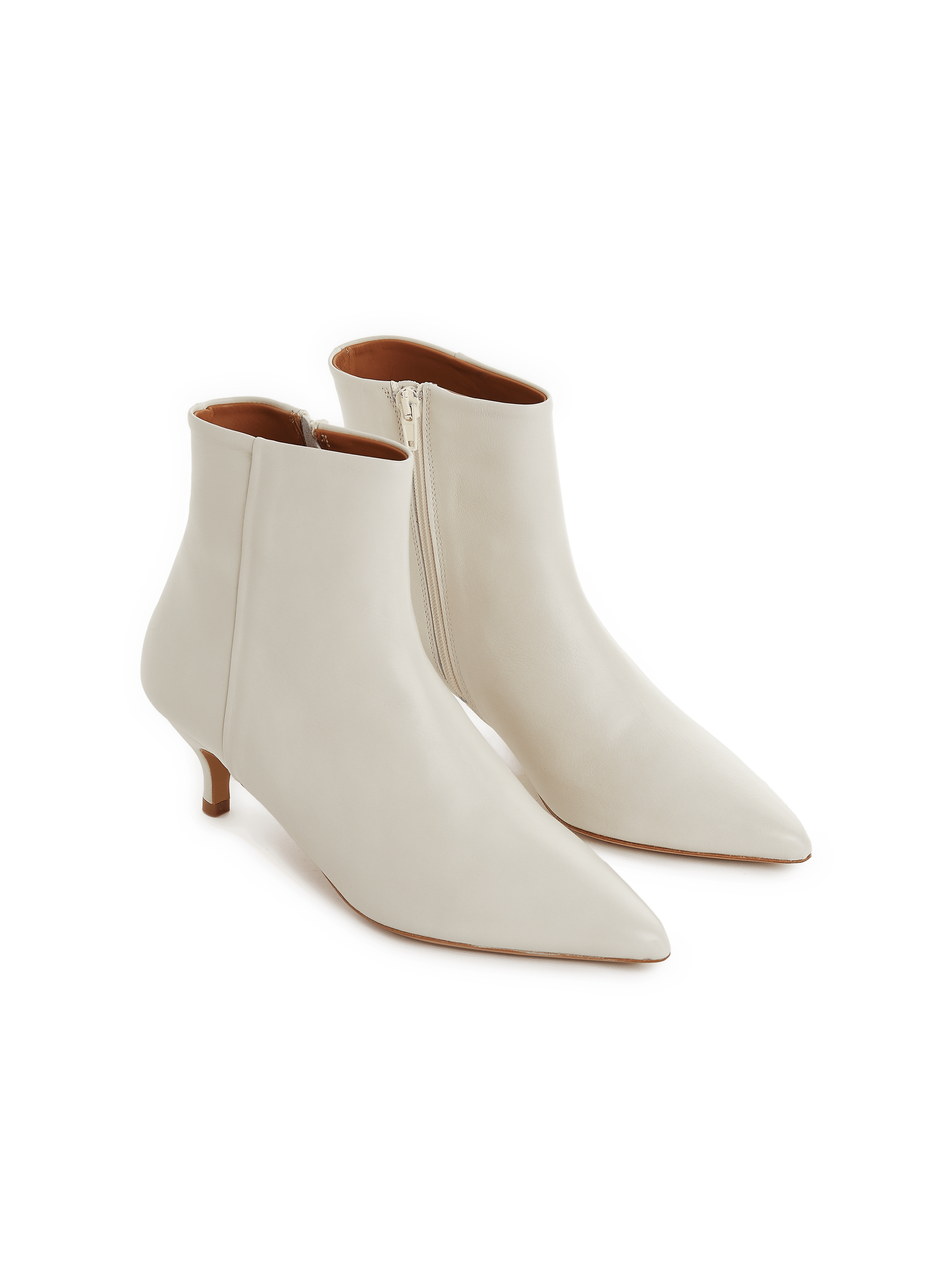 Heeled leather ankle boots | Beige SAISON 1865 Women