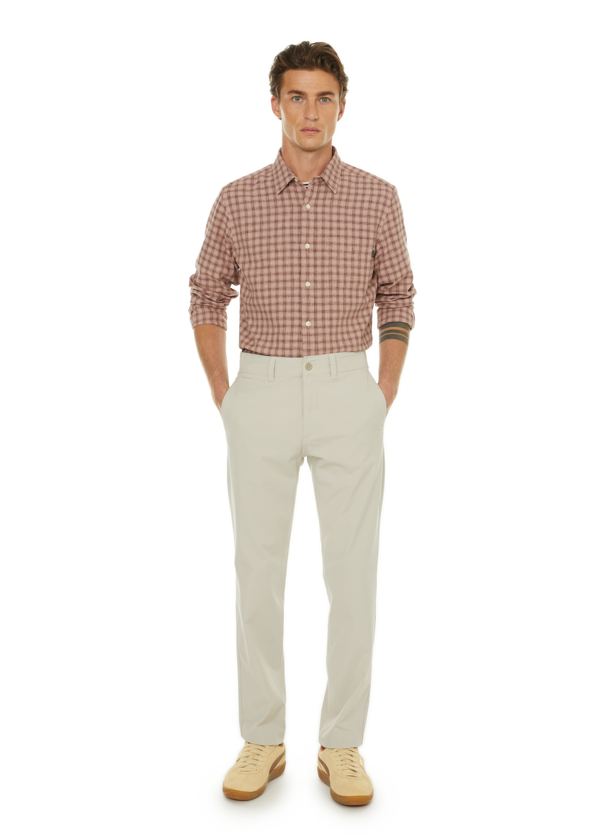 Pantalon slim en coton DOCKERS Beige