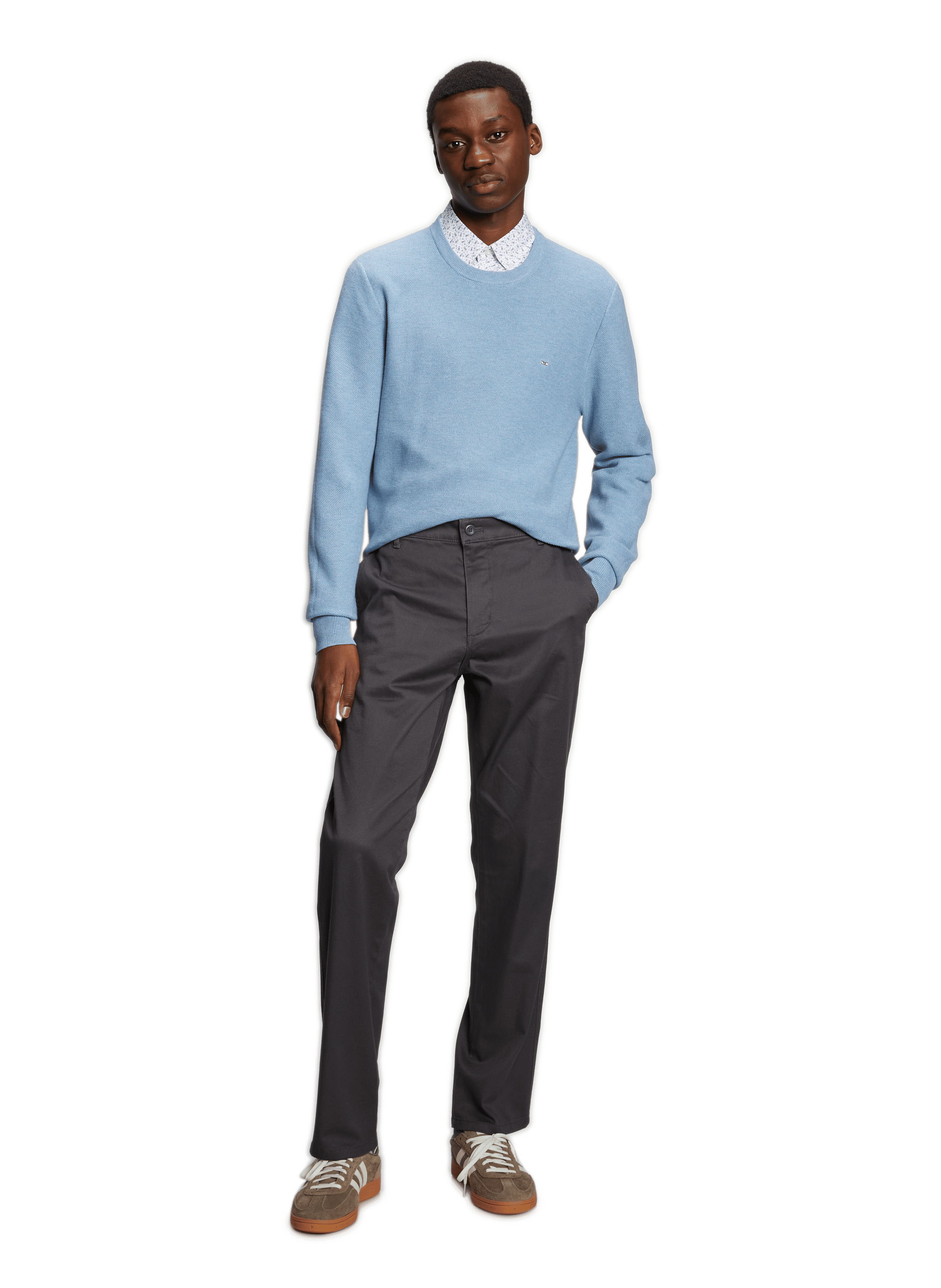 Cotton piqué jumper EDEN PARK Blue