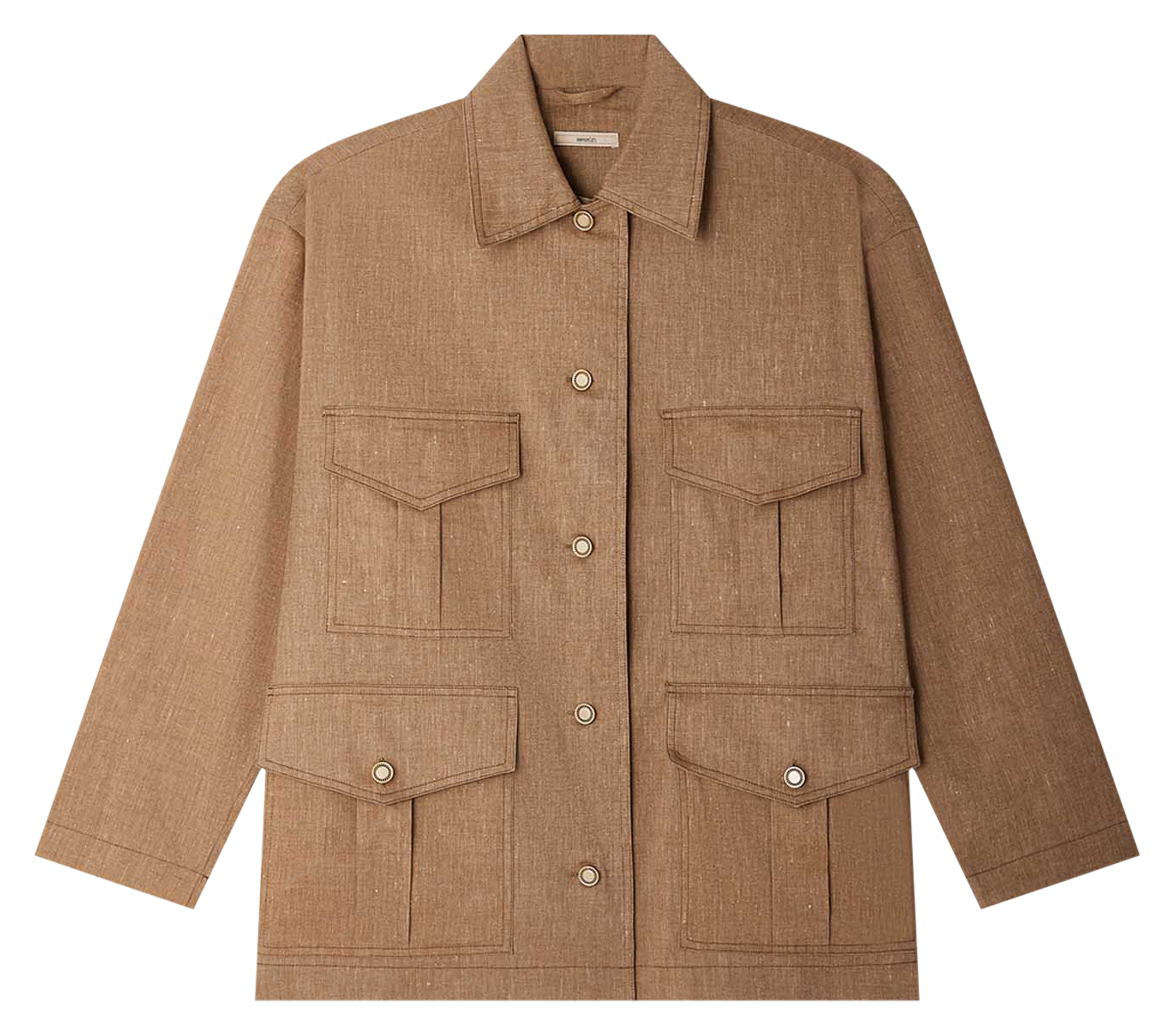 Veste esprit saharienne en lin mélangé sahajo SESSUN Beige