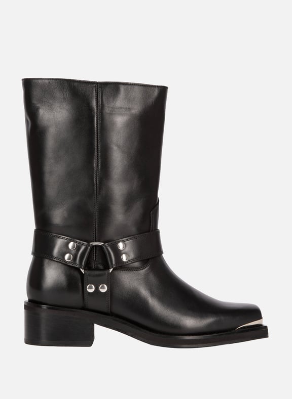 Bottes à sangles en cuir Noir by THE KOOPLES THE KOOPLES Bottes à sangles en cuir Noir
