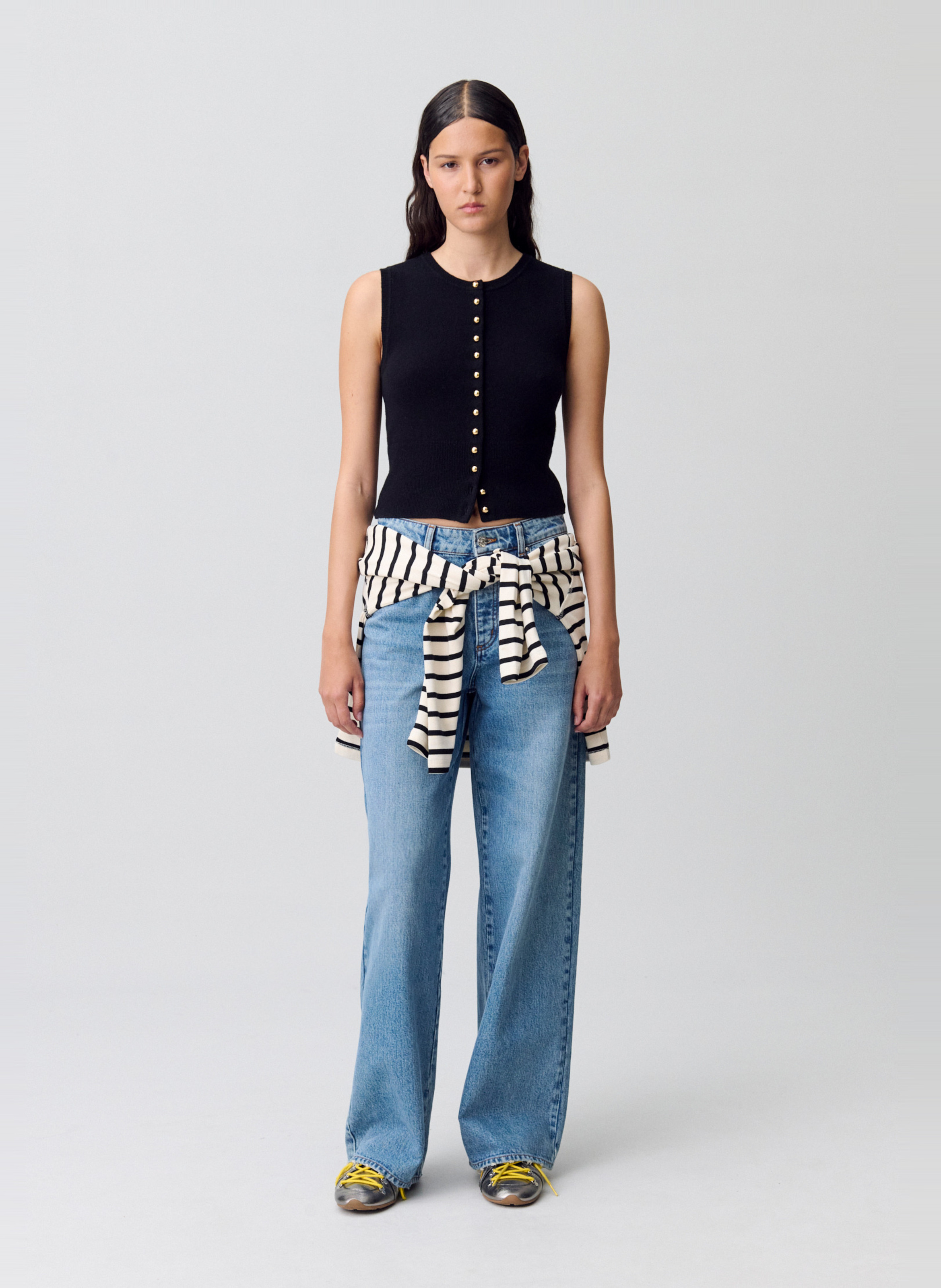 Top ajusté en laine CLAUDIE PIERLOT Noir