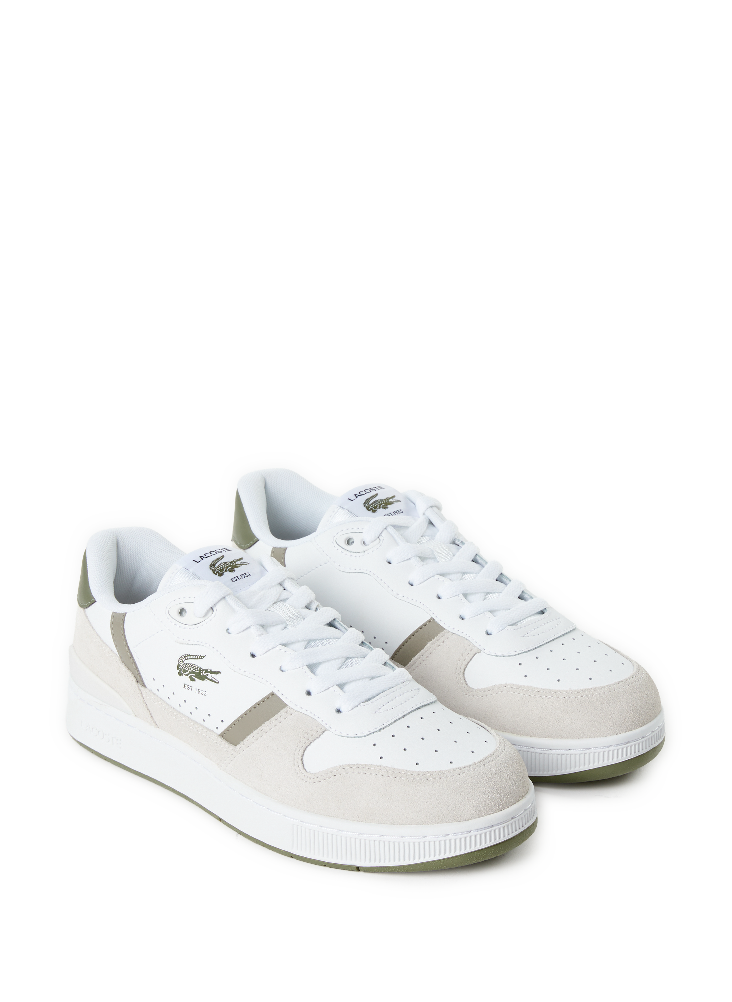 T-clip leather sneakers LACOSTE White
