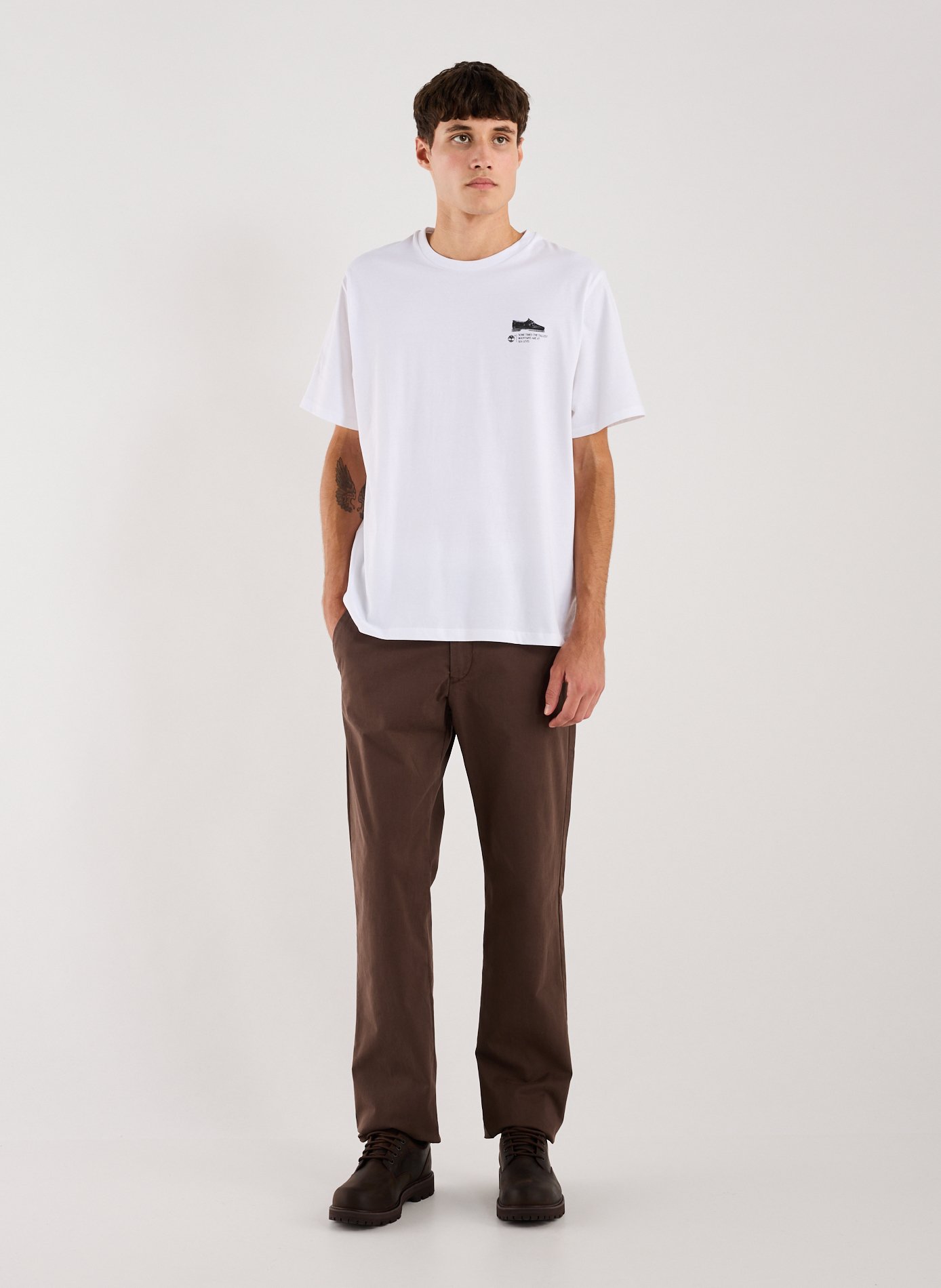 Biker-style cotton t-shirt TIMBERLAND White