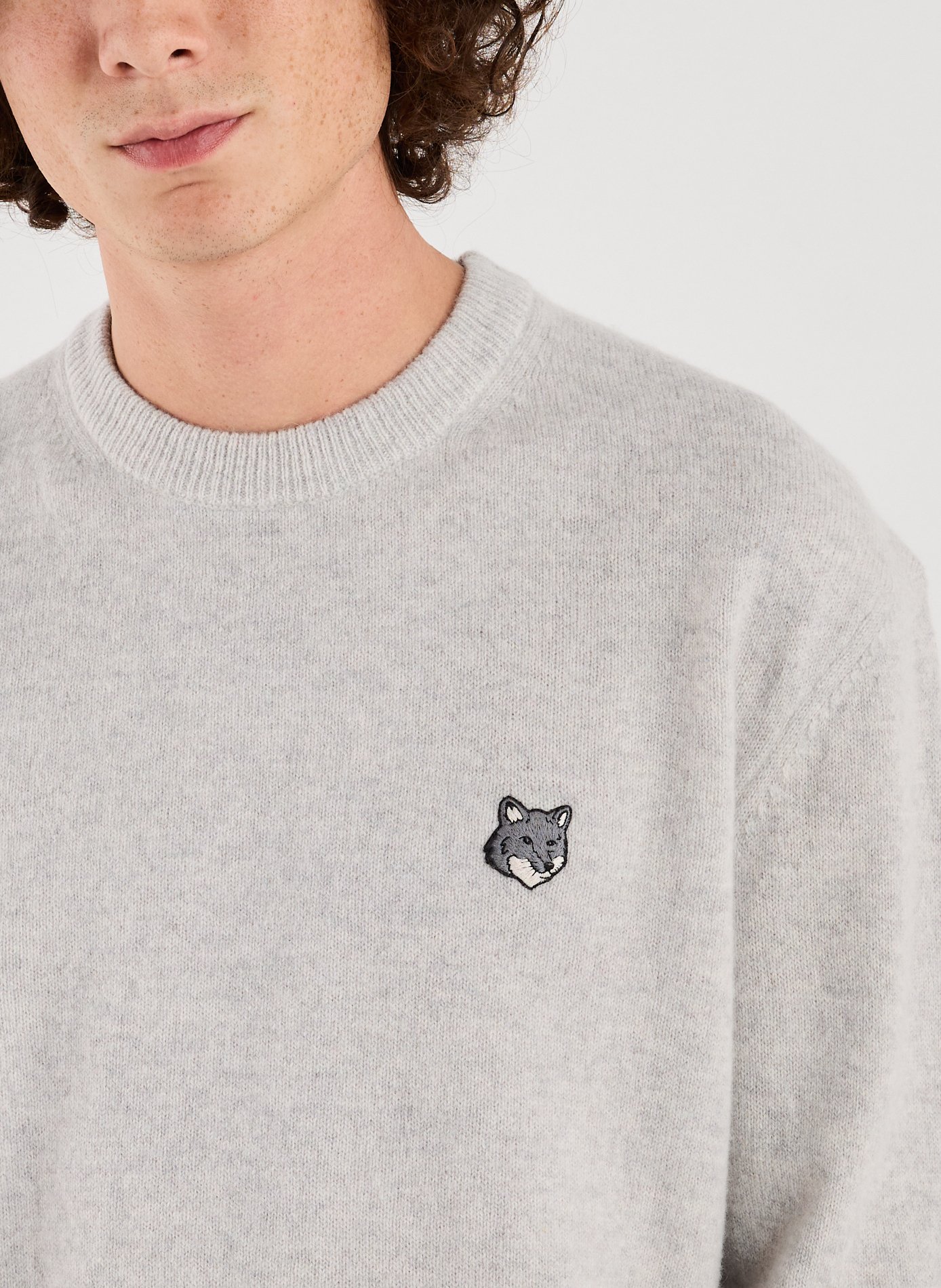 Round neck wool sweatshirt MAISON KITSUNÉ Grey