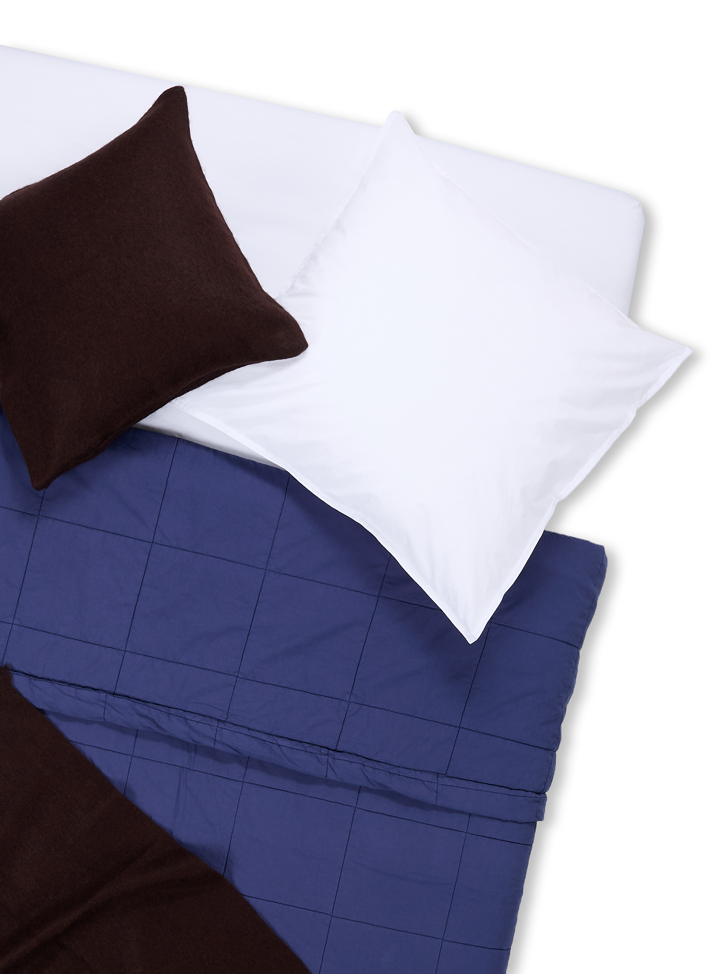 Couvre-lit à carreaux en percale de coton AU PRINTEMPS PARIS Bleu