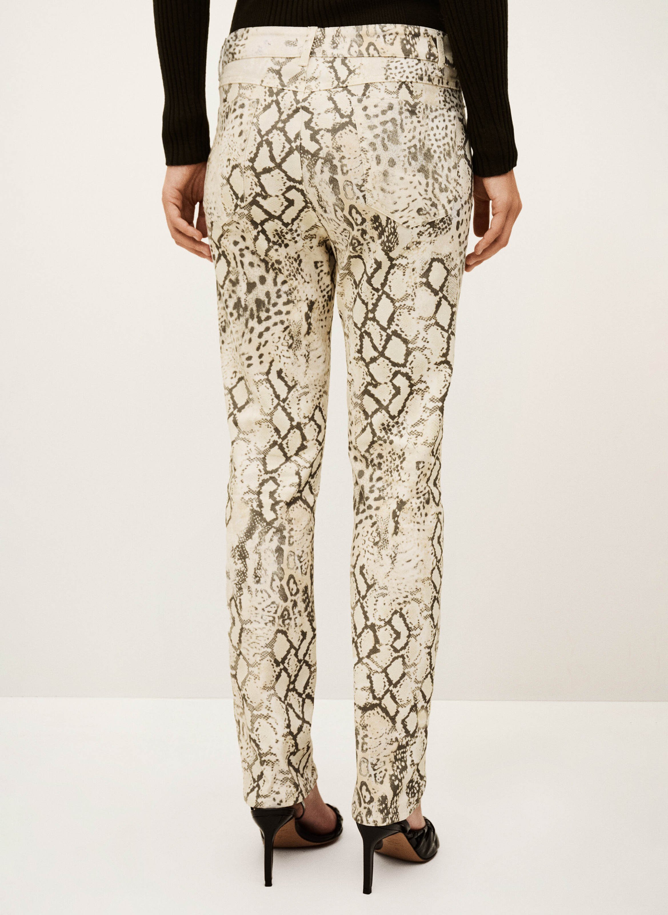 Jean droit motif python stinsy BA&SH Beige