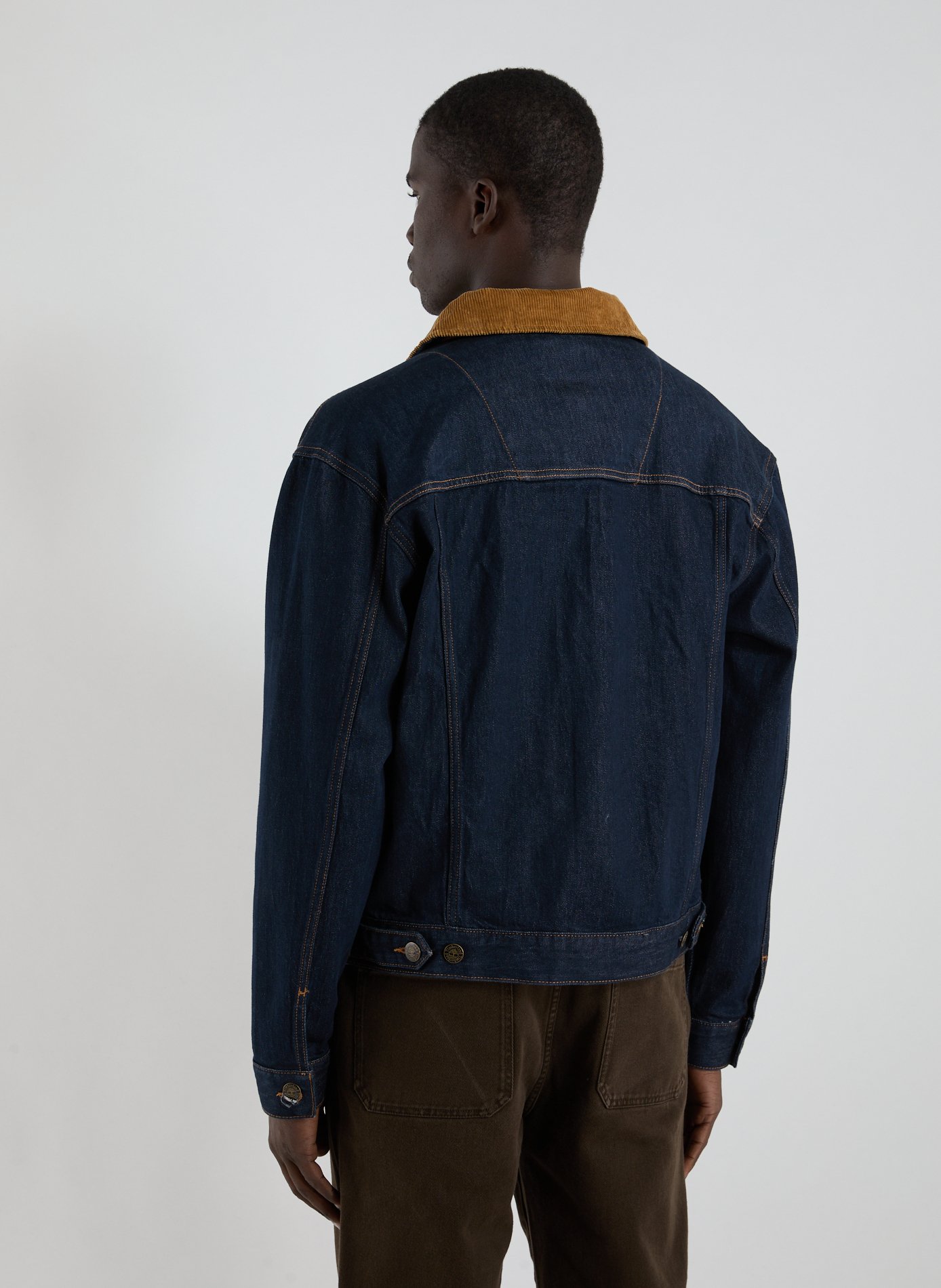 Jacket with classic collar in blended cotton TIMBERLAND Blue