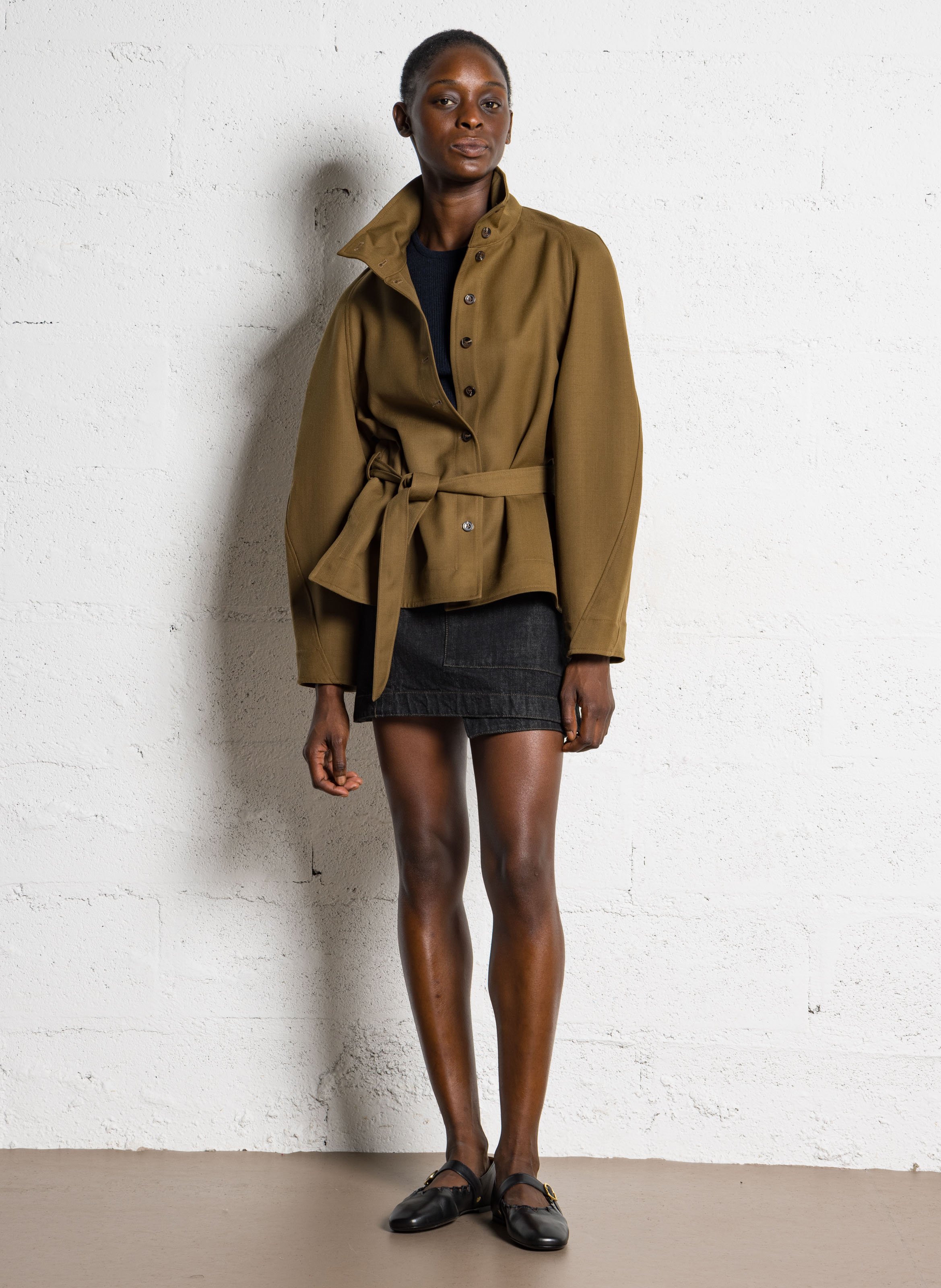 Veste col montant geode SOEUR Kaki