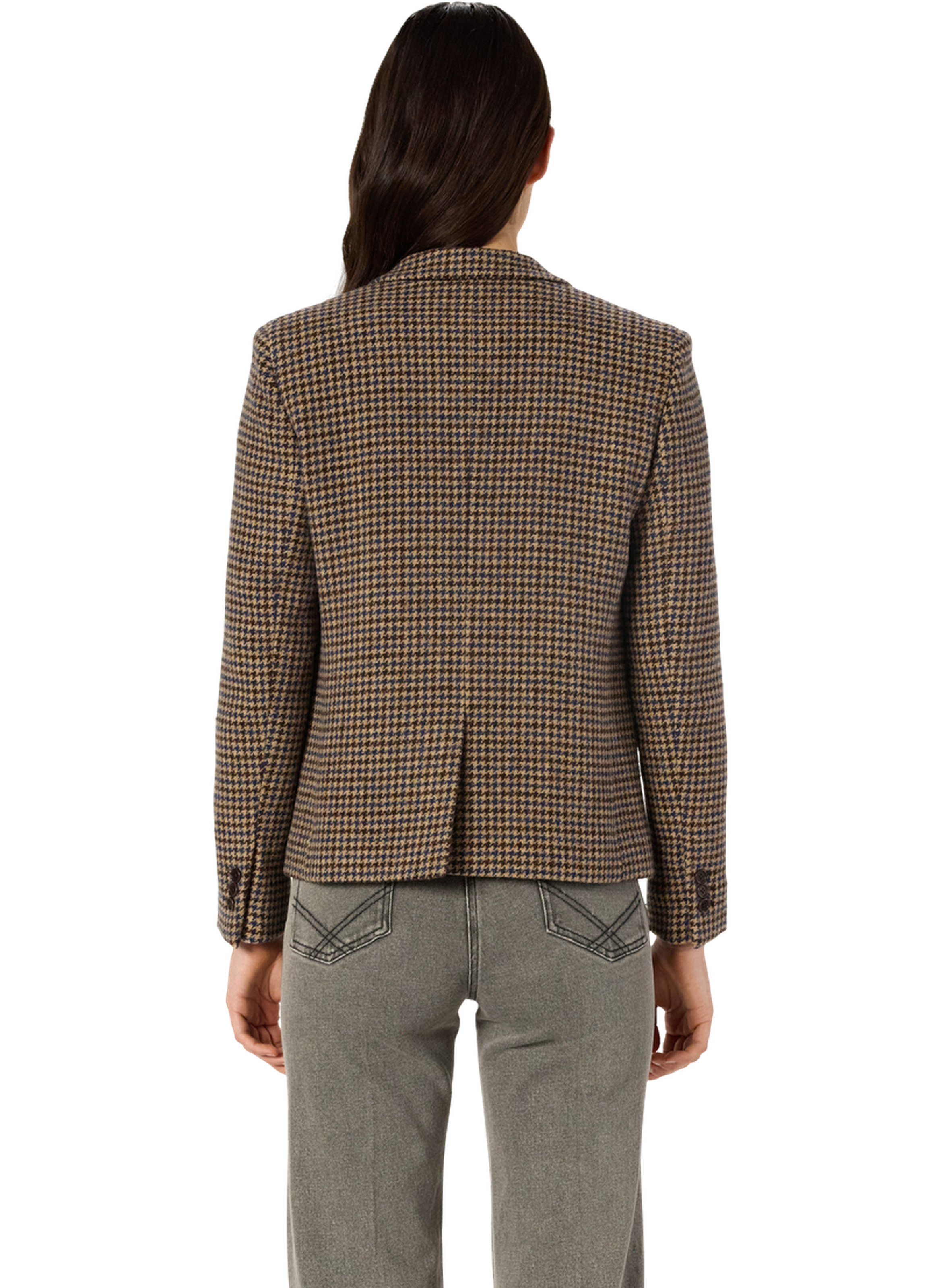 Blazer pied de coq en laine - nathane GERARD DAREL Beige