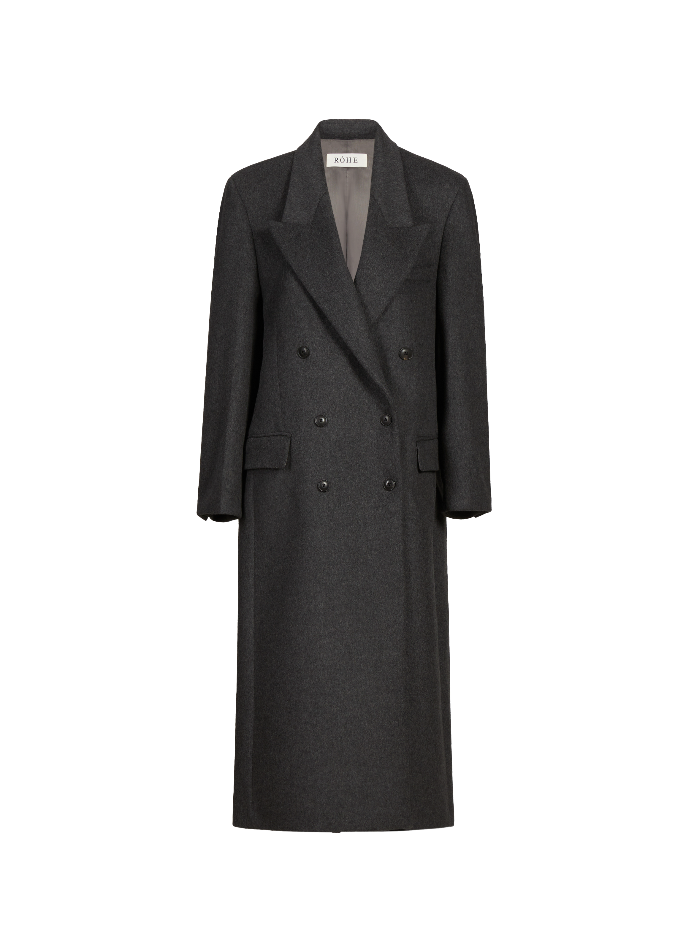 ROHE FRAMES Manteau cintré long en laine mélangée Gris