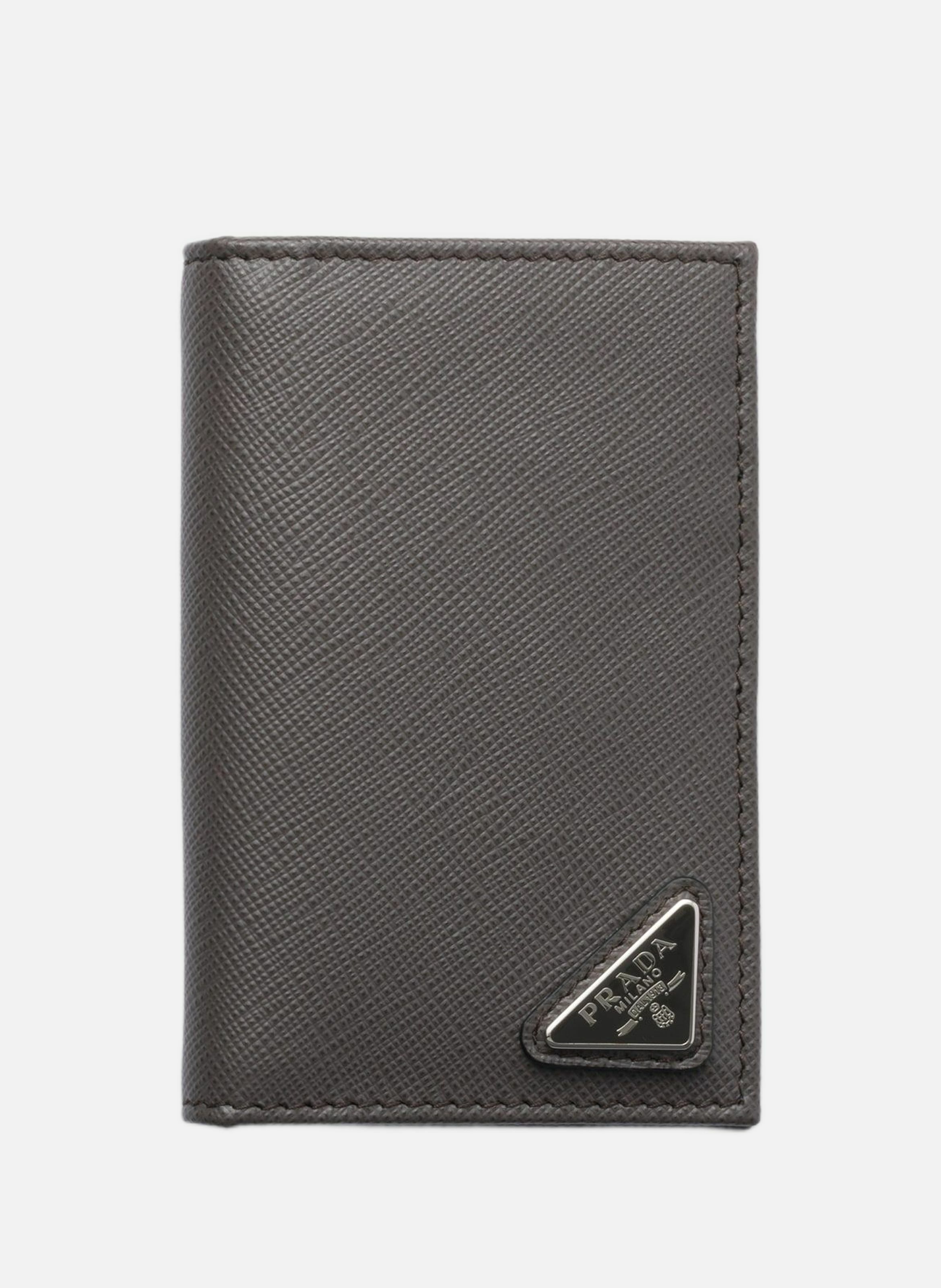 Porte-cartes en cuir PRADA Gris
