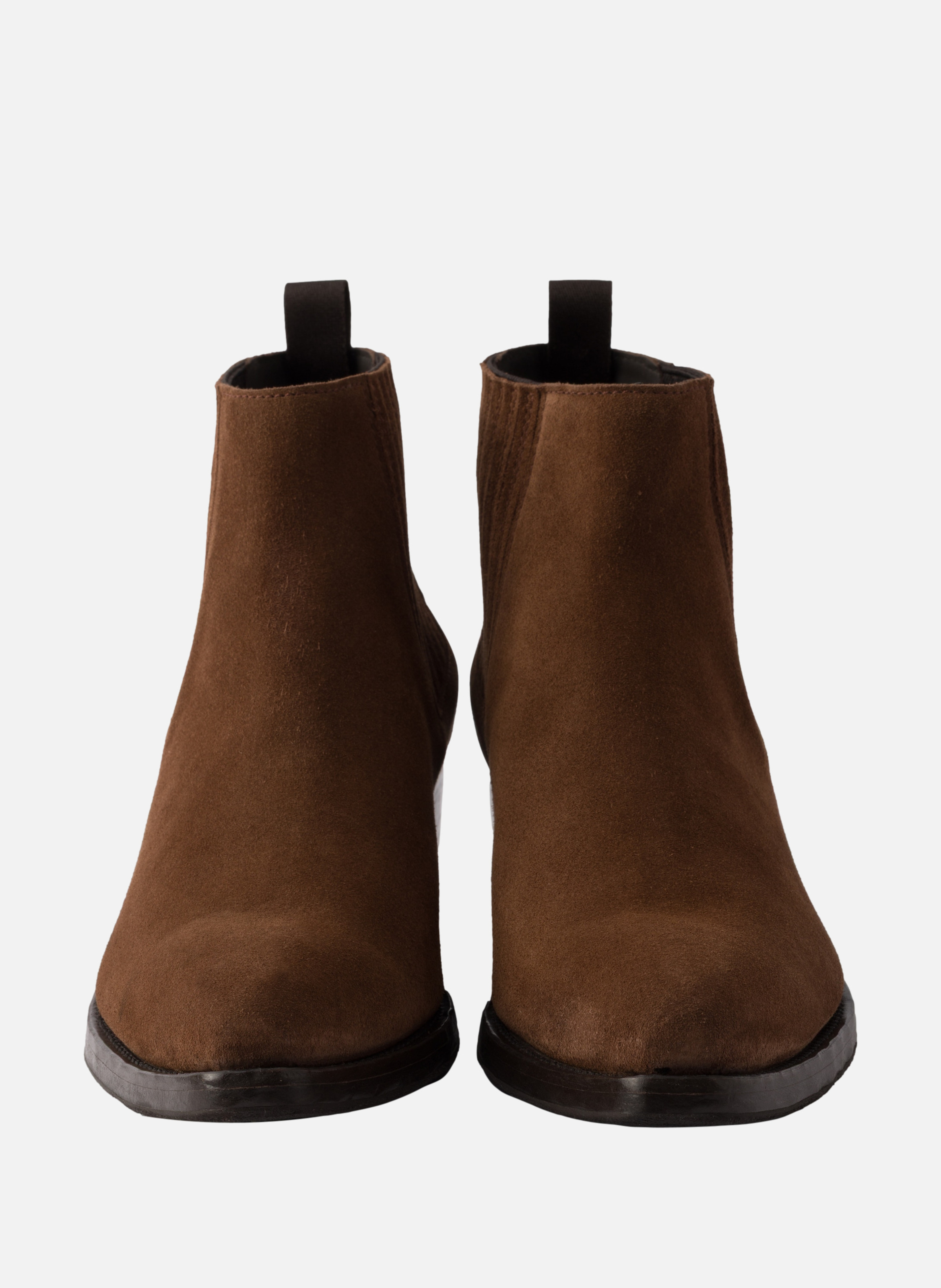 Bottines chelsea en veau velours PRADA Marron