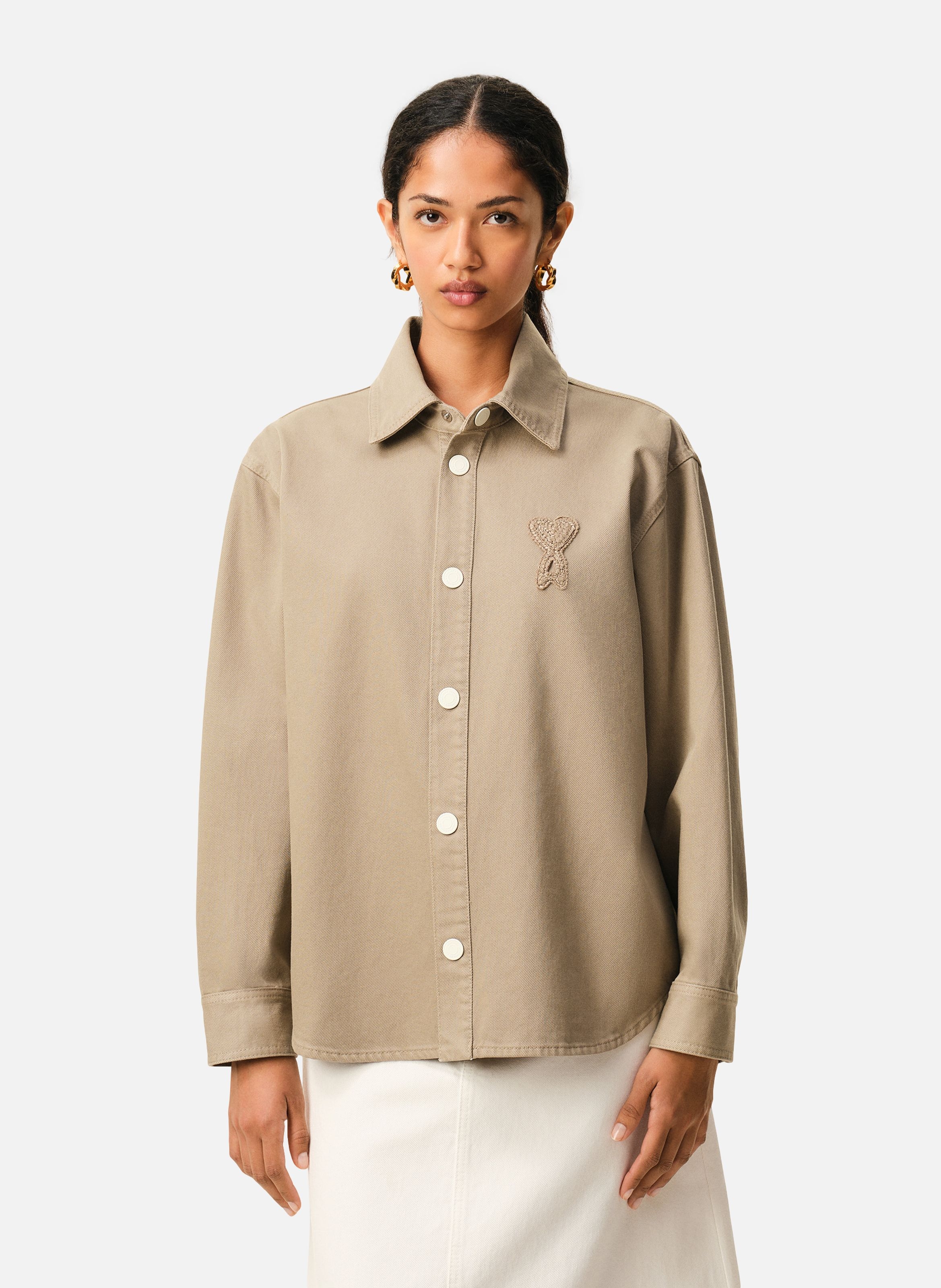 Surchemise ami de coeur en crochet unisexe en coton AMI PARIS Beige