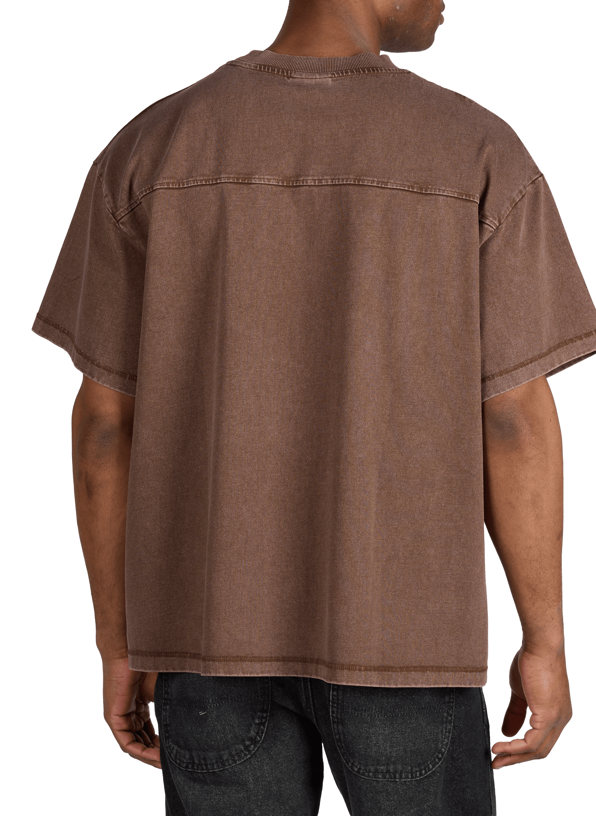 Oversized round neck cotton t-shirt WON HUNDRED Brown