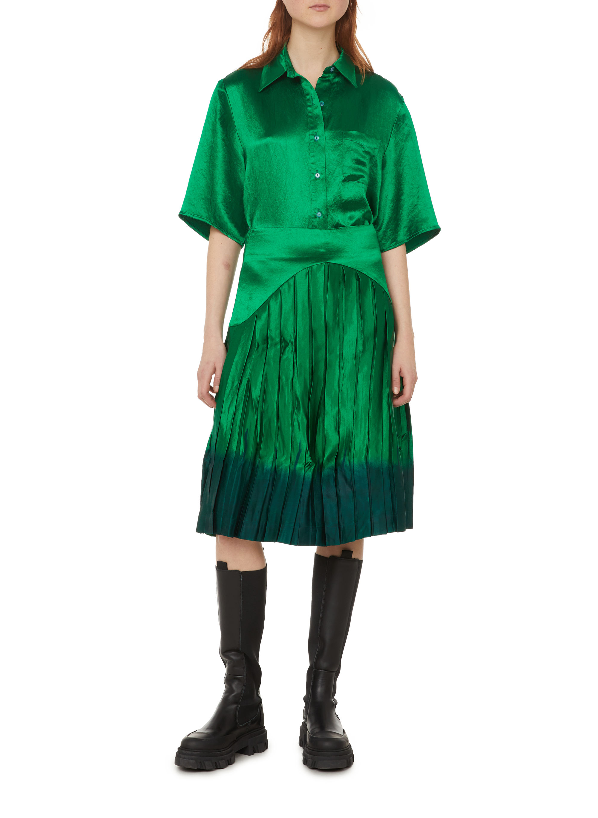 Chemise satinée COLLINA STRADA Vert