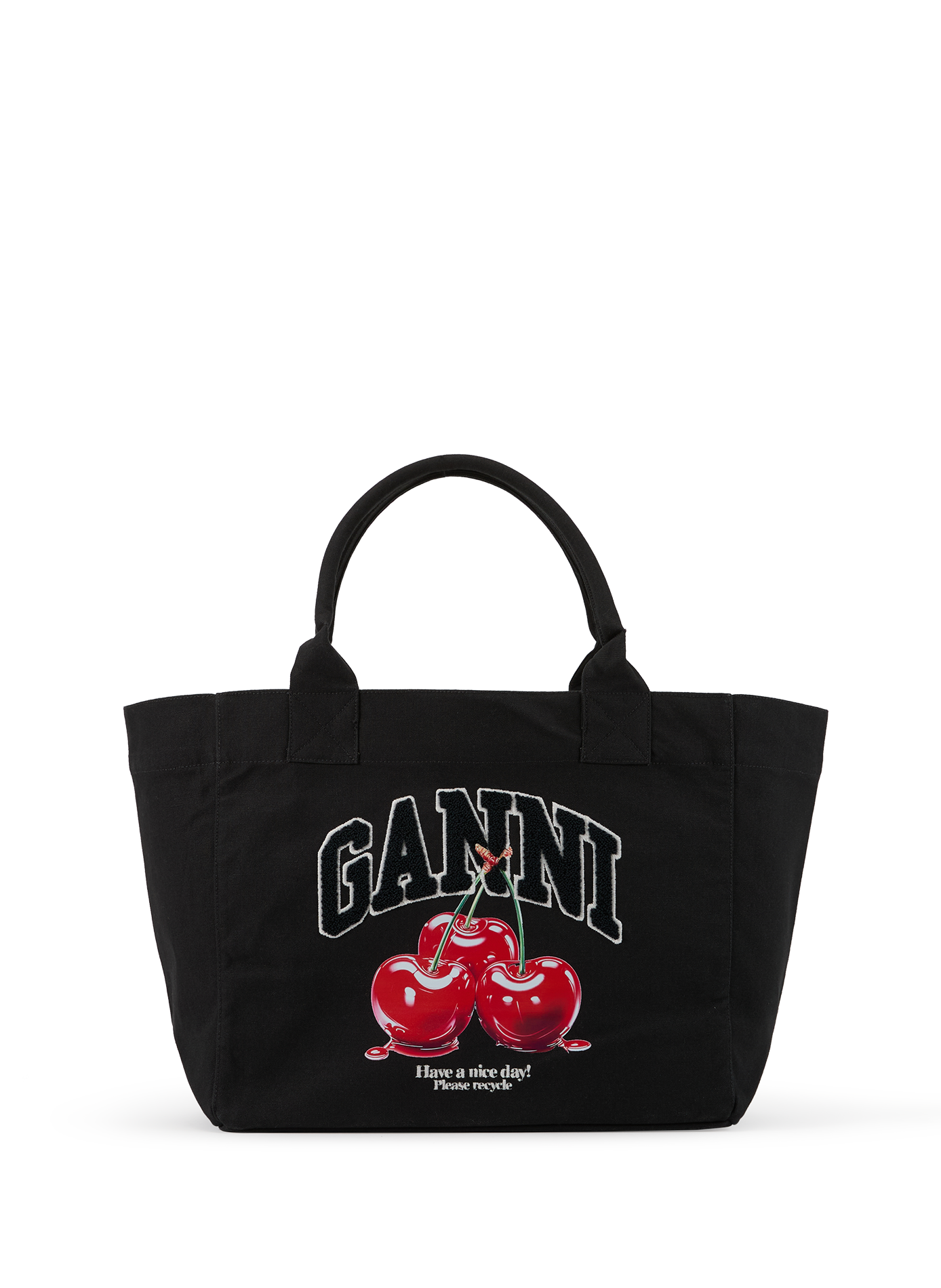 Sac cabas en coton GANNI Noir