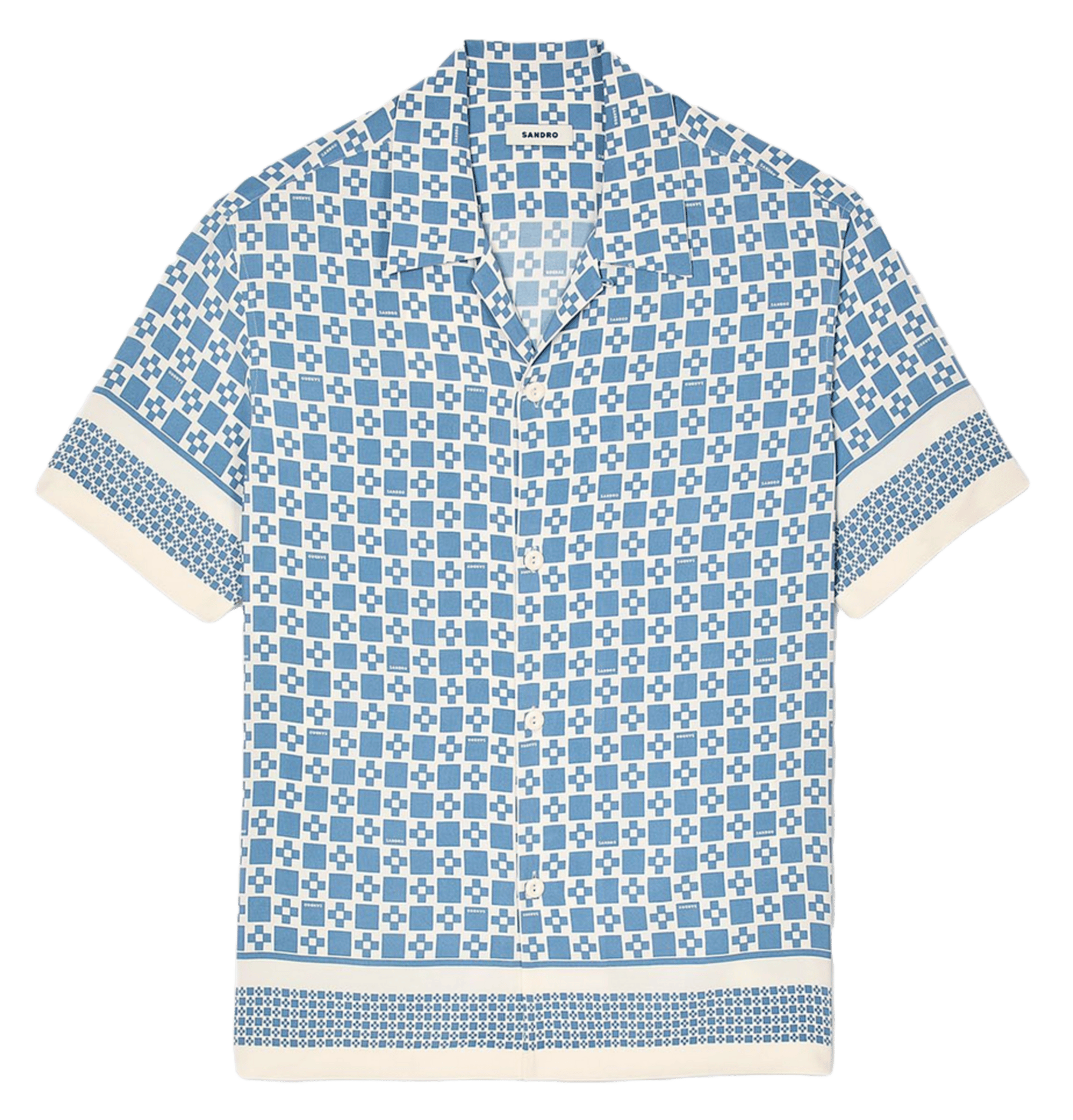 Chemisier droit imprimé SANDRO Bleu
