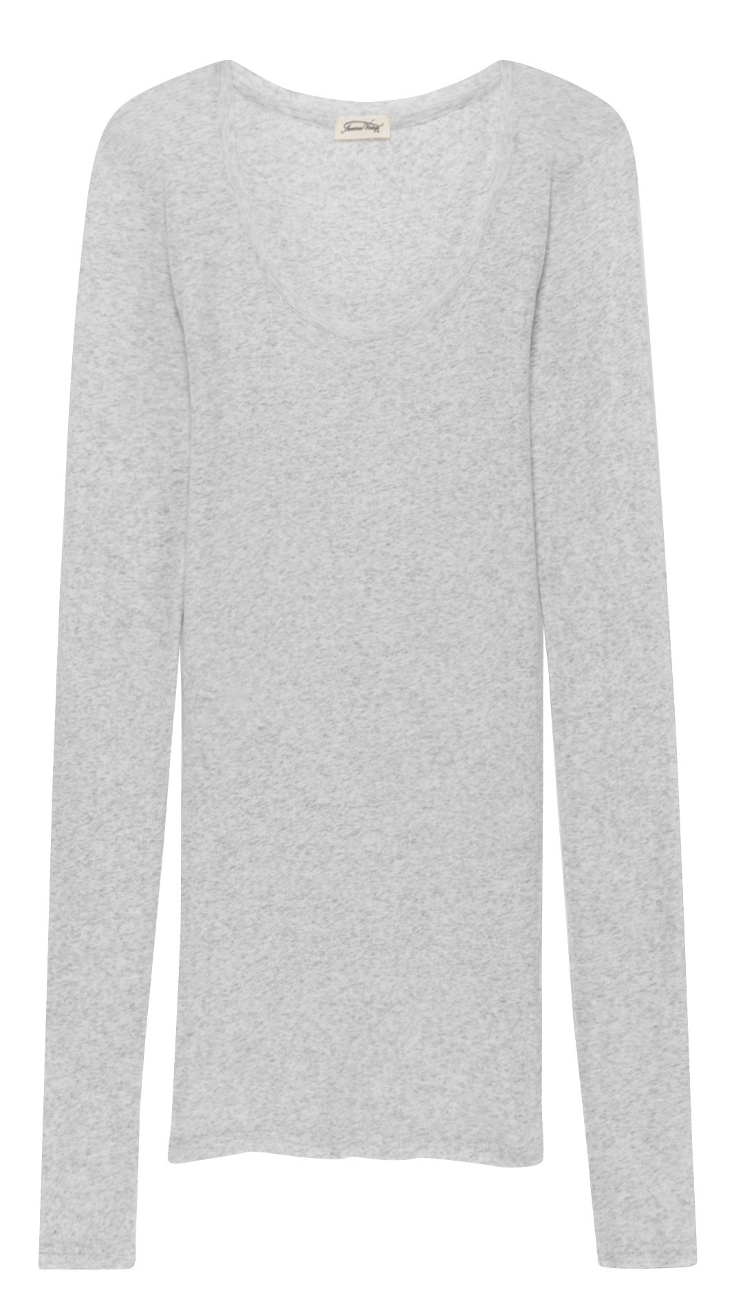 Tee-shirt moulant à col rond en coton massachusetts AMERICAN VINTAGE Gris
