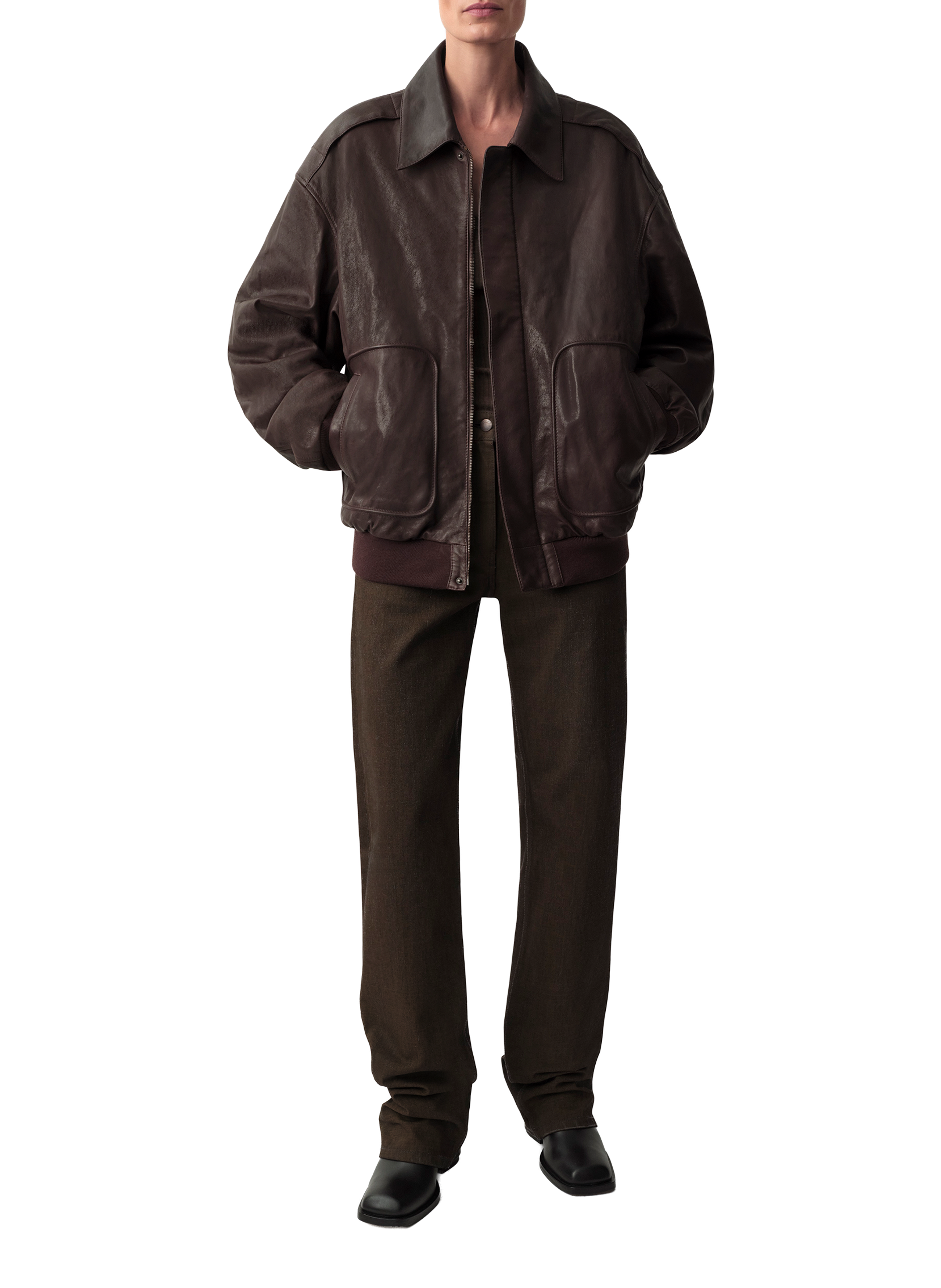 Johnson leather jacket CK COLLECTION Brown