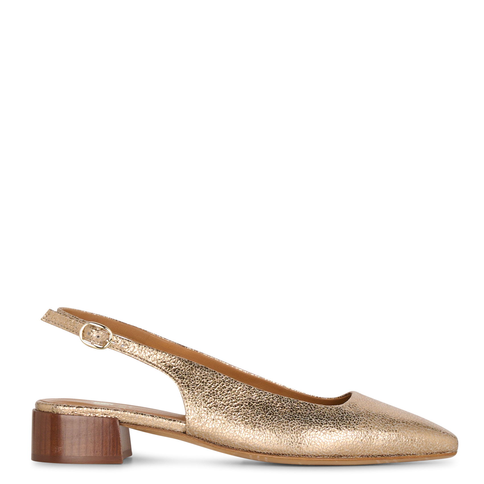 Escarpins slingback en cuir craquelé tao BOBBIES Doré