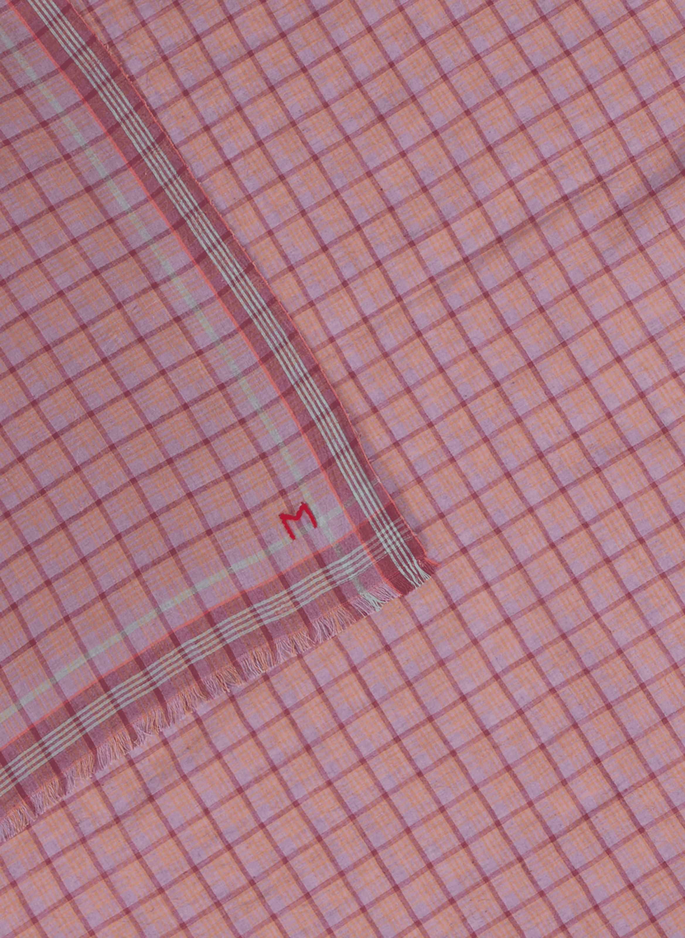 Foulard carré à carreaux en coton MOISMONT Violet