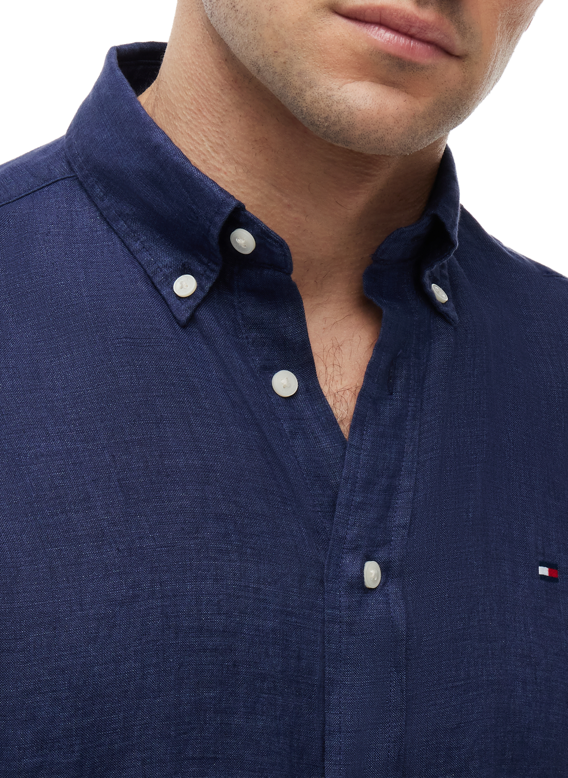 Chemise droite en lin TOMMY HILFIGER Bleu