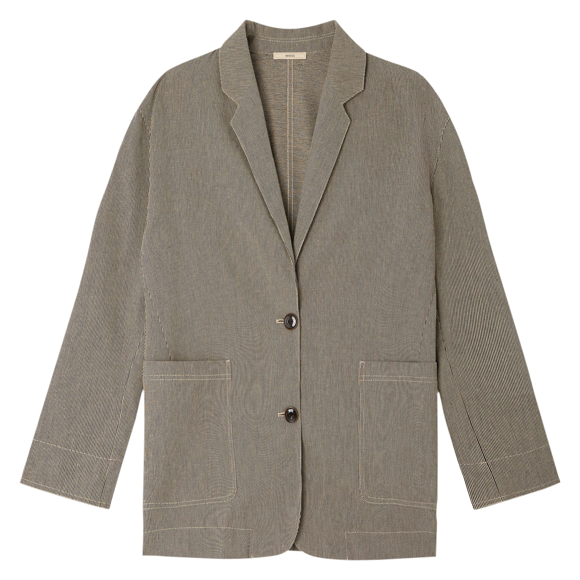 Veste de tailleur droite en coton mélangé trani SESSUN Beige