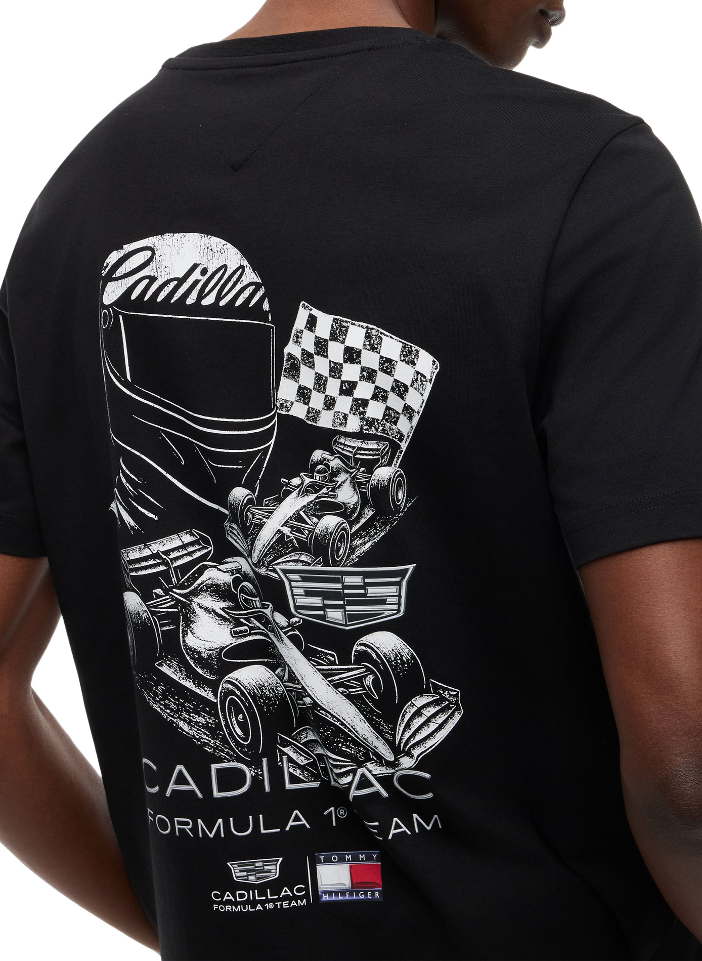 T-shirt Cadillac F1 Team à logo en coton TOMMY HILFIGER Noir