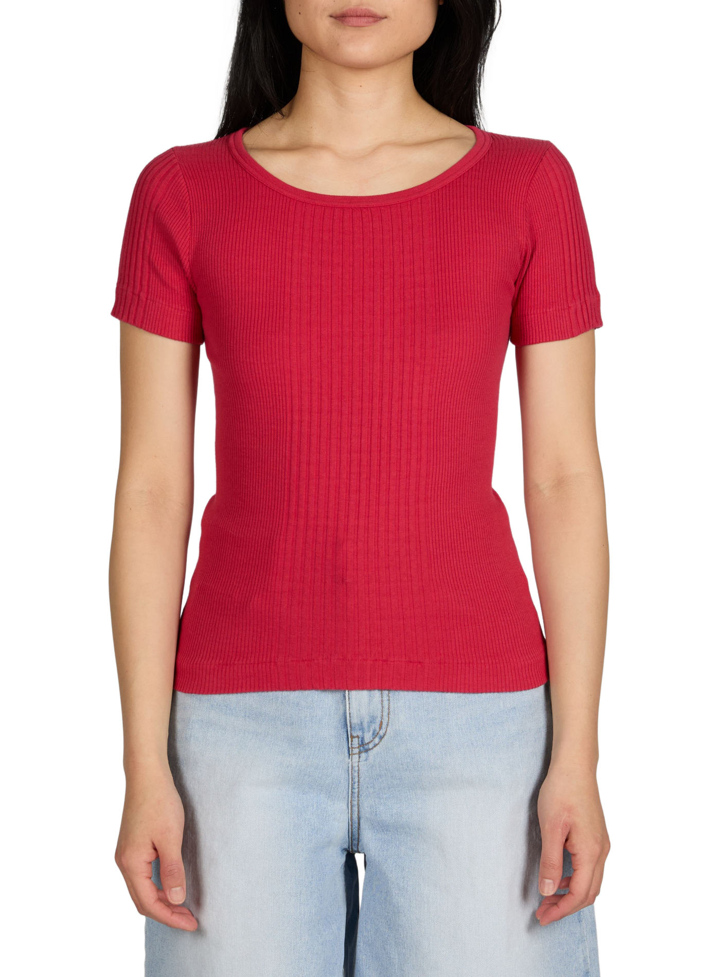 Camiseta Rani acanalada de algodón PURE SUGAR Rojo