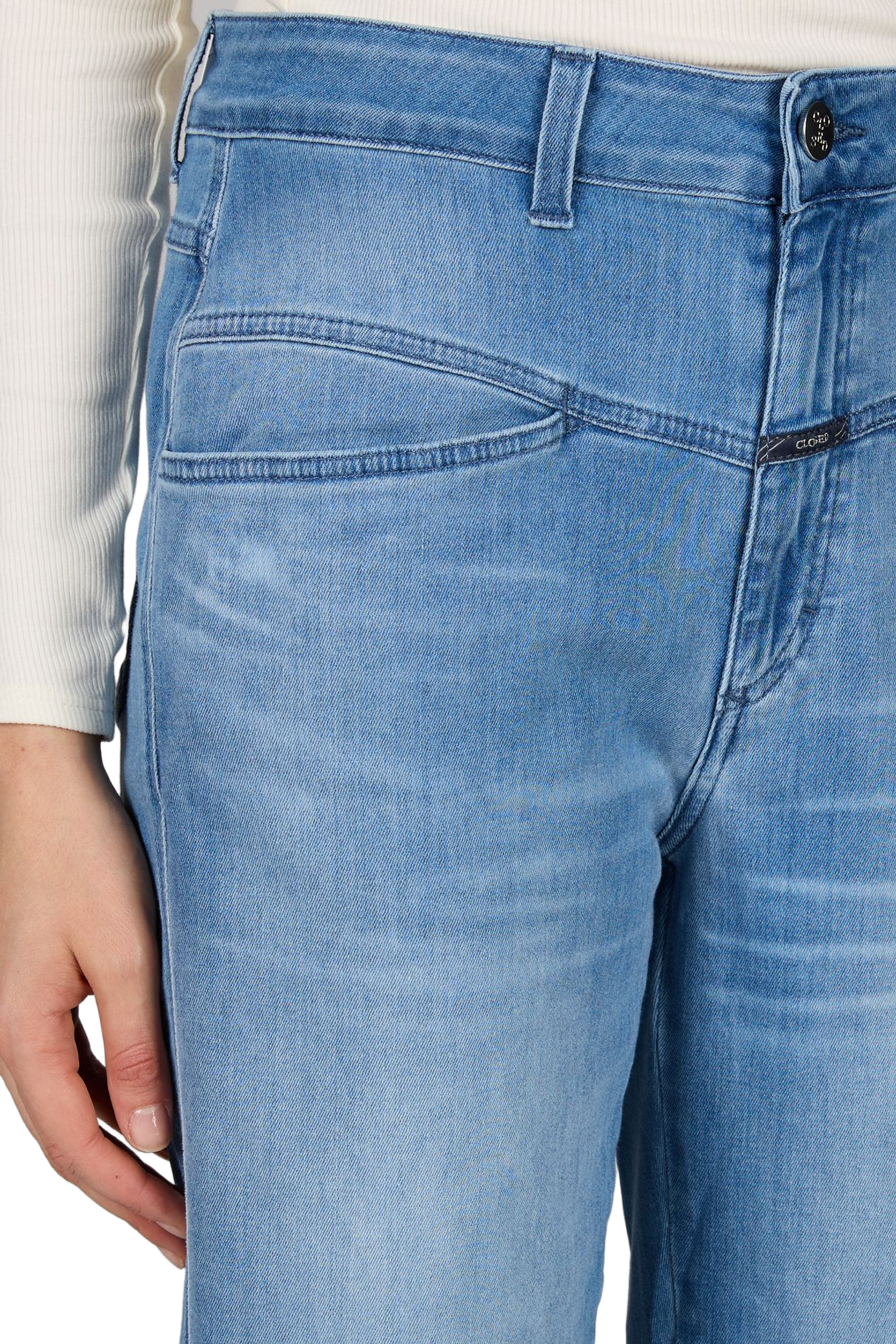 High-waisted stretch jeans in a cotton blend CLOSED Blue