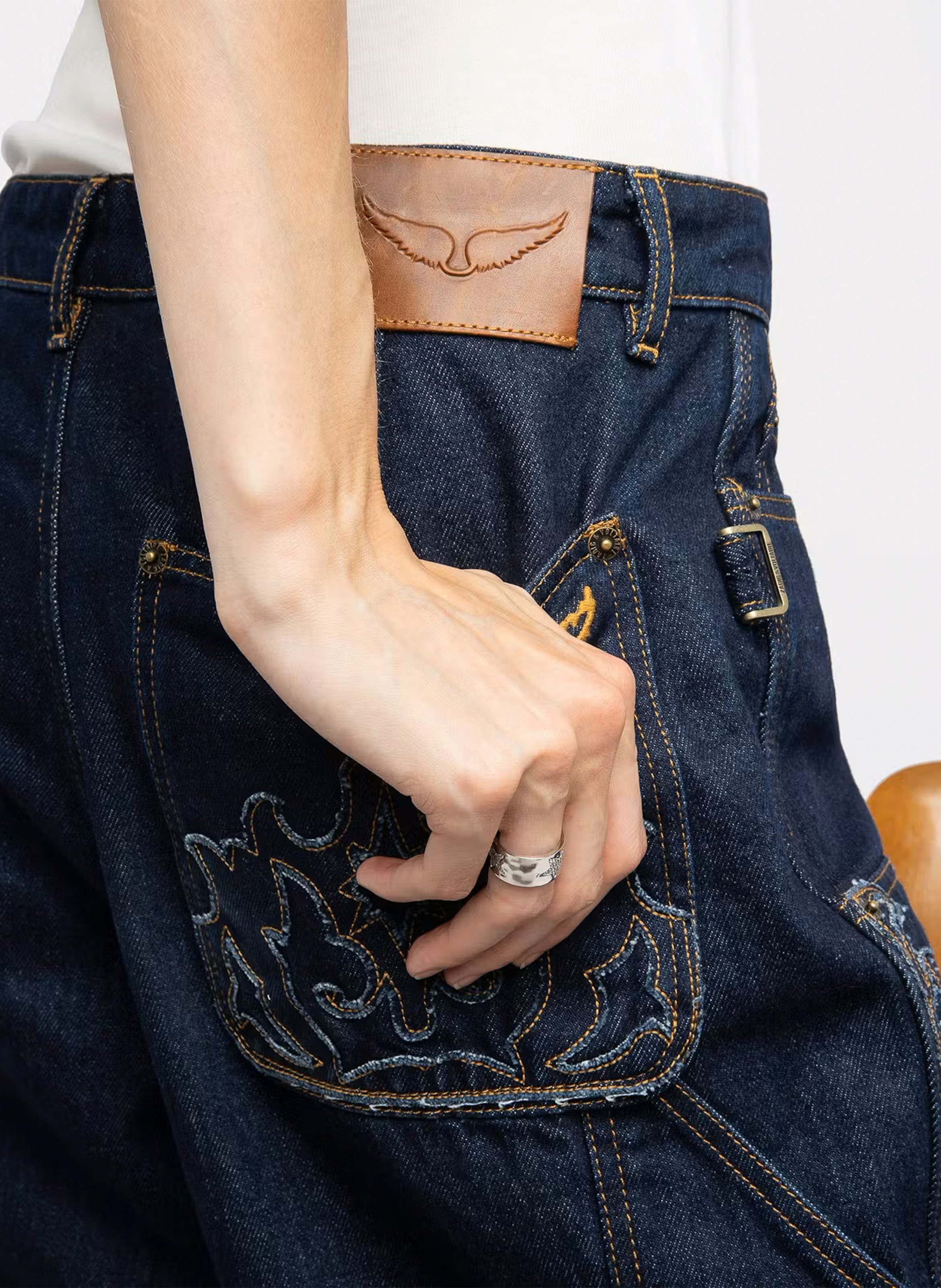 Bague martelée avec étoiles rock star ZADIG&VOLTAIRE Argent