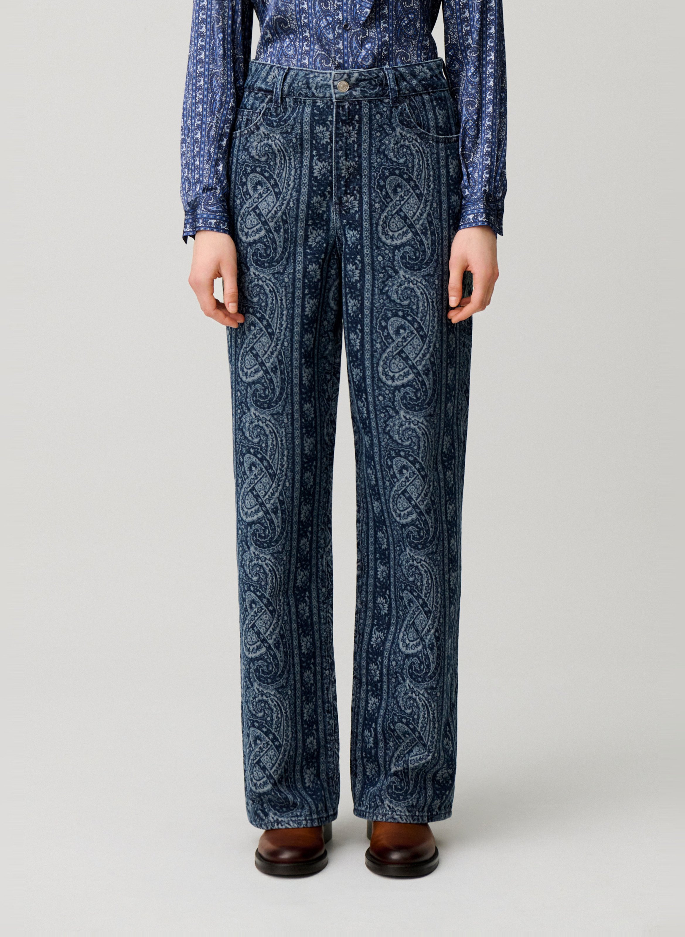 Jean droit en coton CLAUDIE PIERLOT Bleu