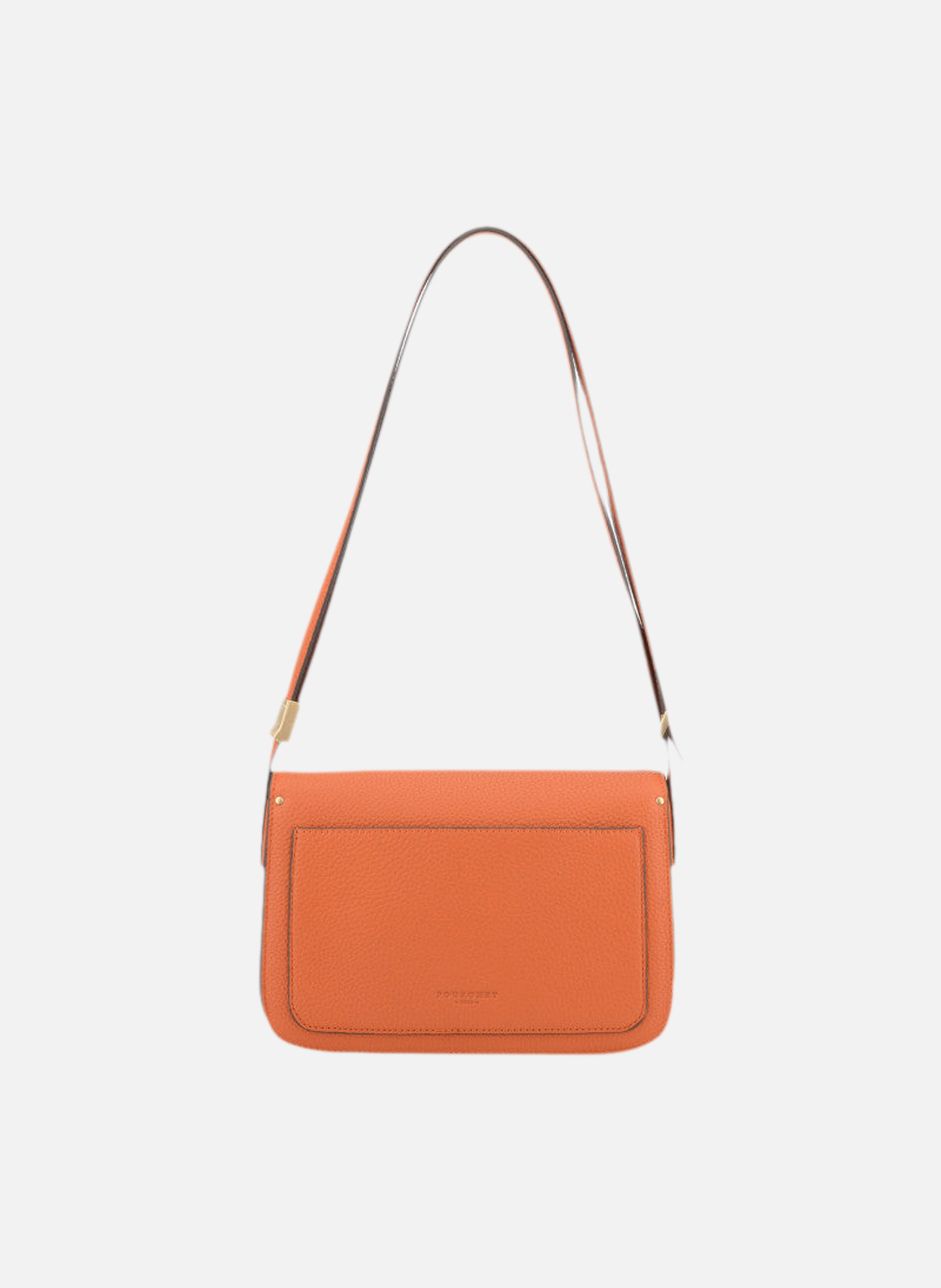 Auteuil | sac porté travers gm en cuir de vachette POURCHET Orange