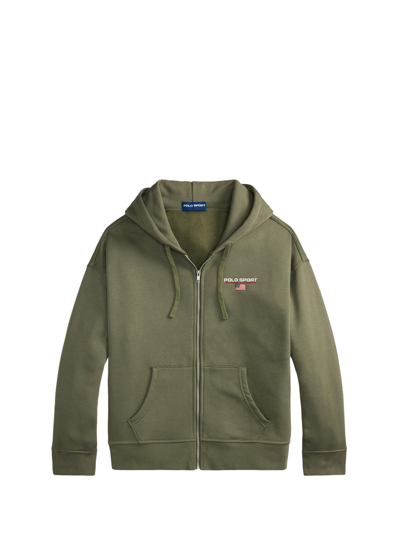 Sweat zippé à capuche en coton mélangé POLO RALPH LAUREN Vert