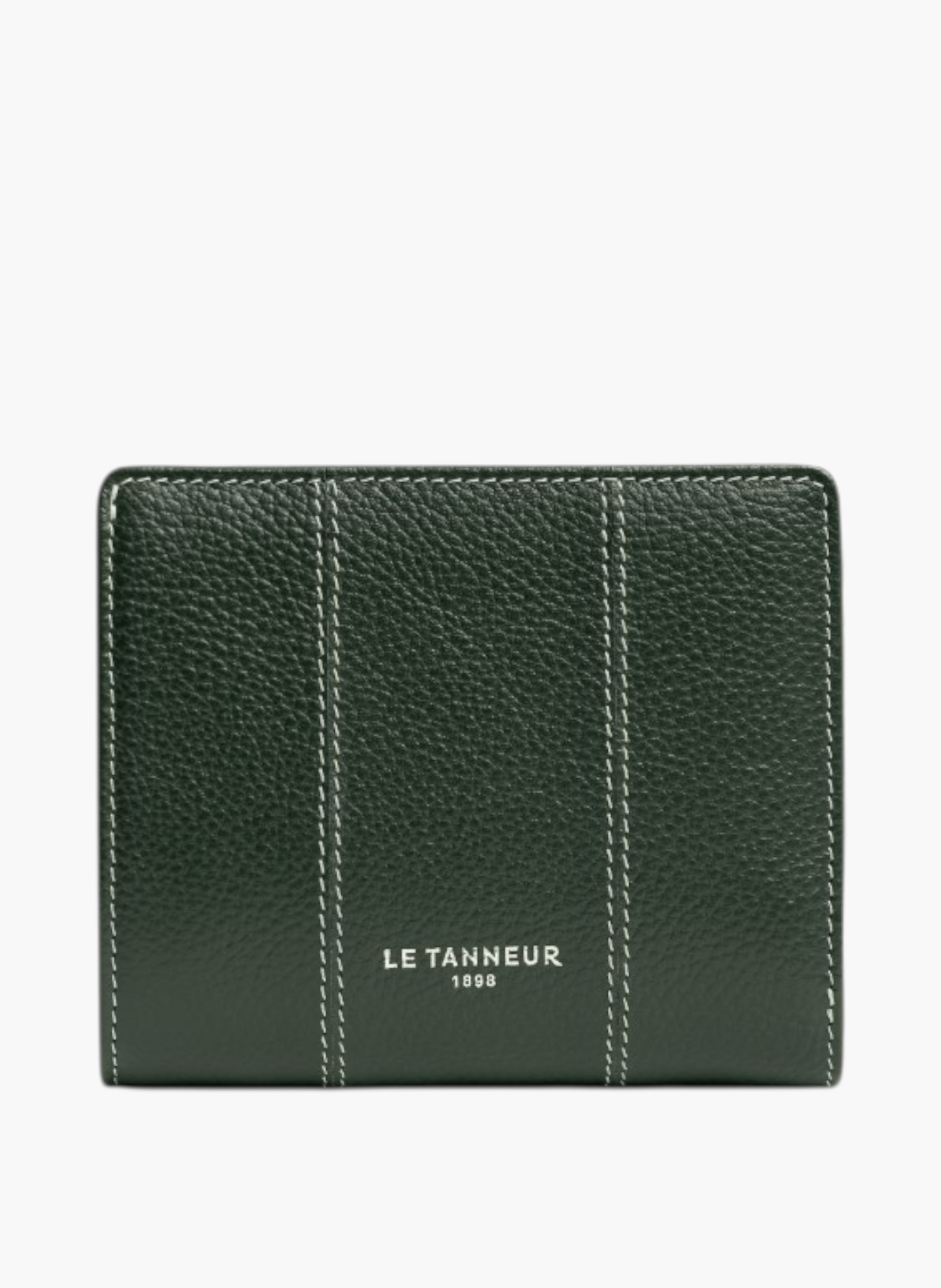 Petit portefeuille marguerite en cuir grainé LE TANNEUR Vert