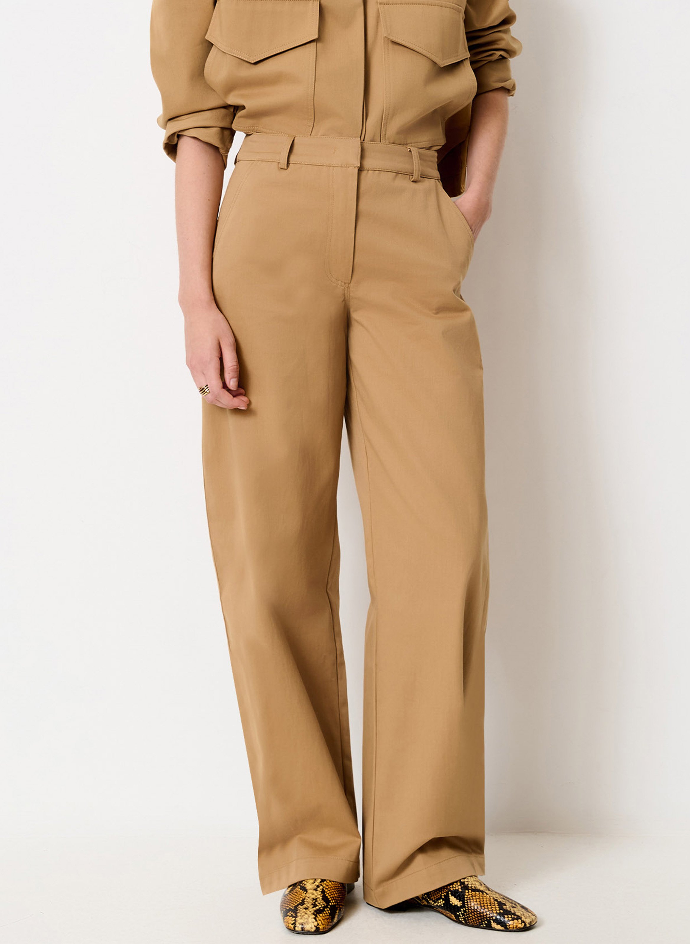 Pantalon arrondi taille haute milon SESSUN Beige